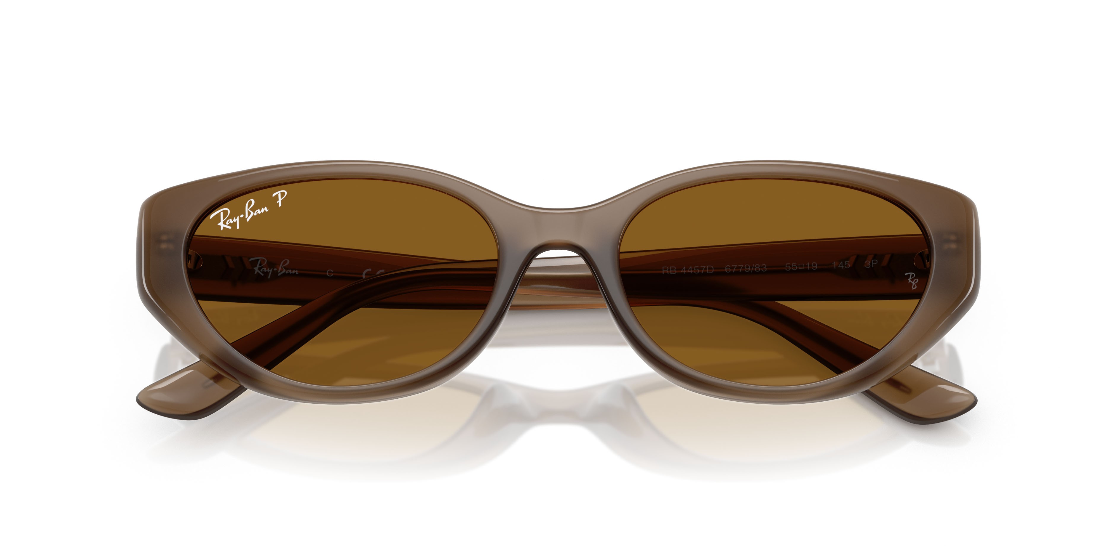 Sonnenbrillen Ray-Ban RB 4457D (677983) farbe marrone trasparente form quadratisch gläser polarizzata marrone scuro