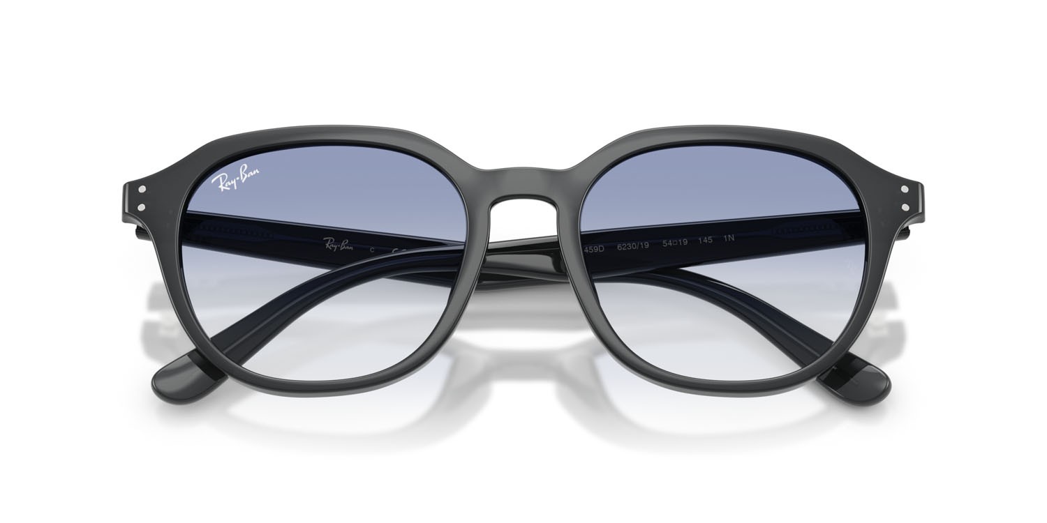 Sonnenbrillen Ray-Ban RB 4459D (623019) farbe grigio opale form quadratisch gläser trasparente sfumato azzurro
