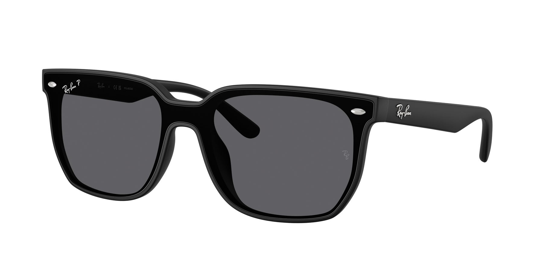Occhiali da sole Ray-Ban RB 4466D (601S81) colore nero opaco forma quadrato lenti polarized grigia