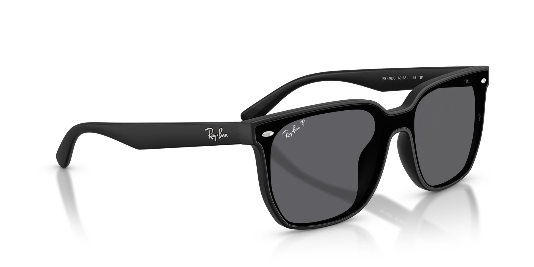 Occhiali da sole Ray-Ban RB 4466D (601S81) colore nero opaco forma quadrato lenti polarized grigia