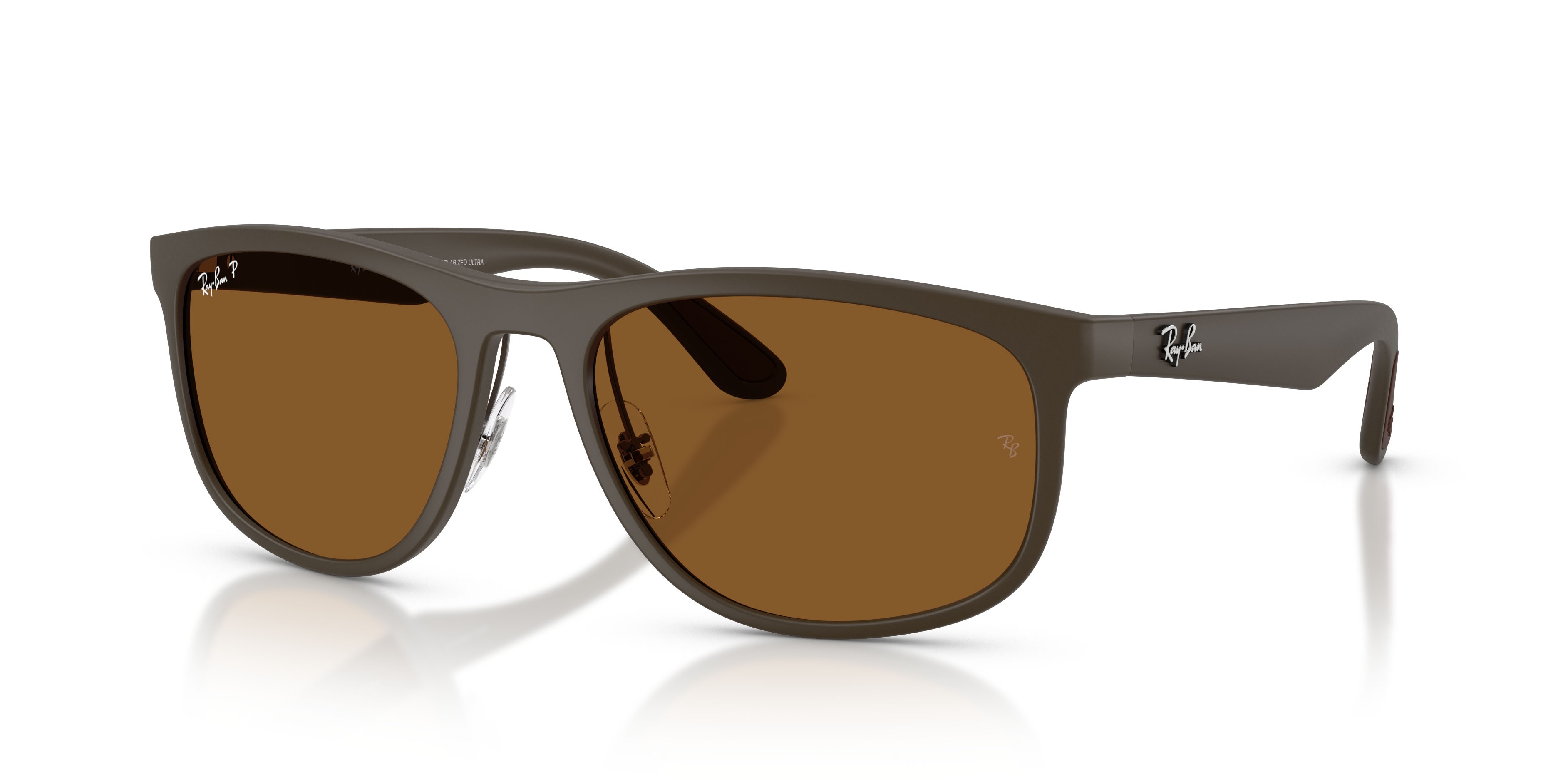 Sonnenbrillen Ray-Ban RB 4468 (6124BB) farbe sabbia marrone form quadratisch gläser polarizzata bronzo