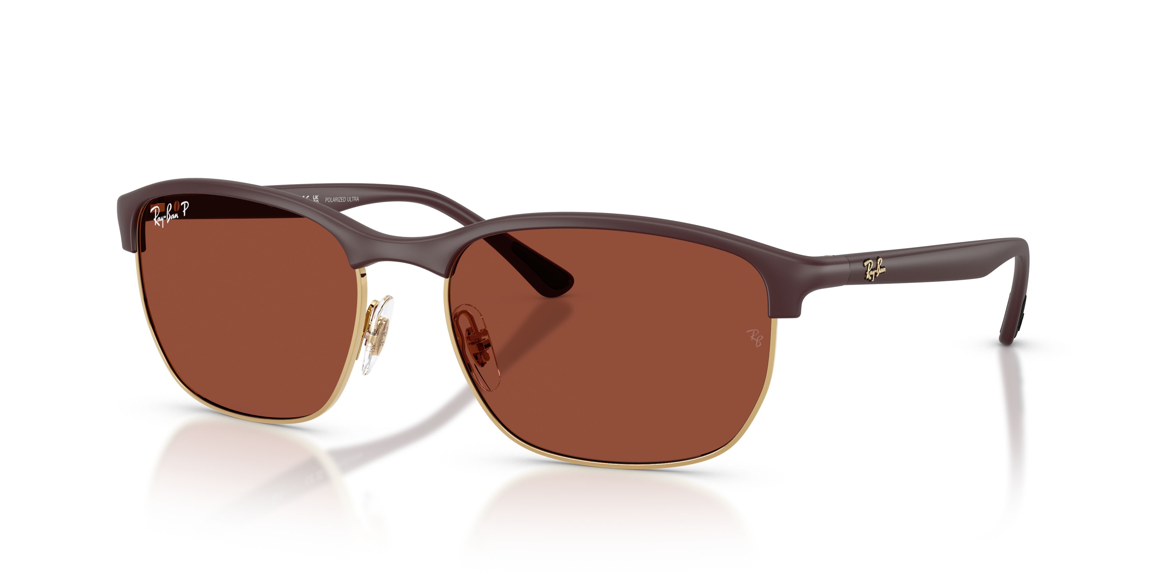 Sonnenbrillen Ray-Ban RB 4469 (64451B) farbe sabbia/violetto form quadratisch gläser polarizzata rosso