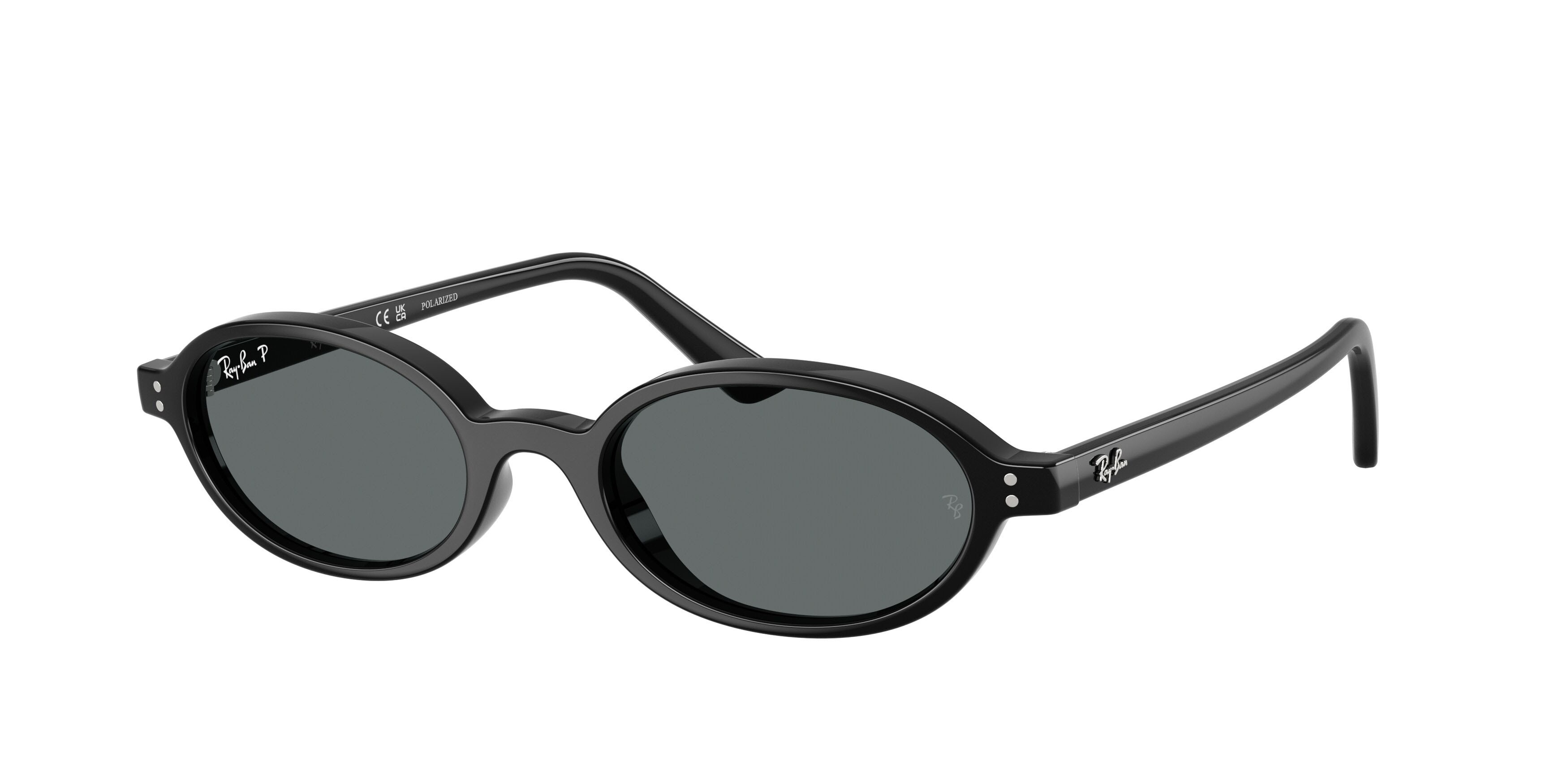 Sunglasses Ray-Ban Khal RB 4472 (667781) color nero shape oval lenses polar grigio scuro