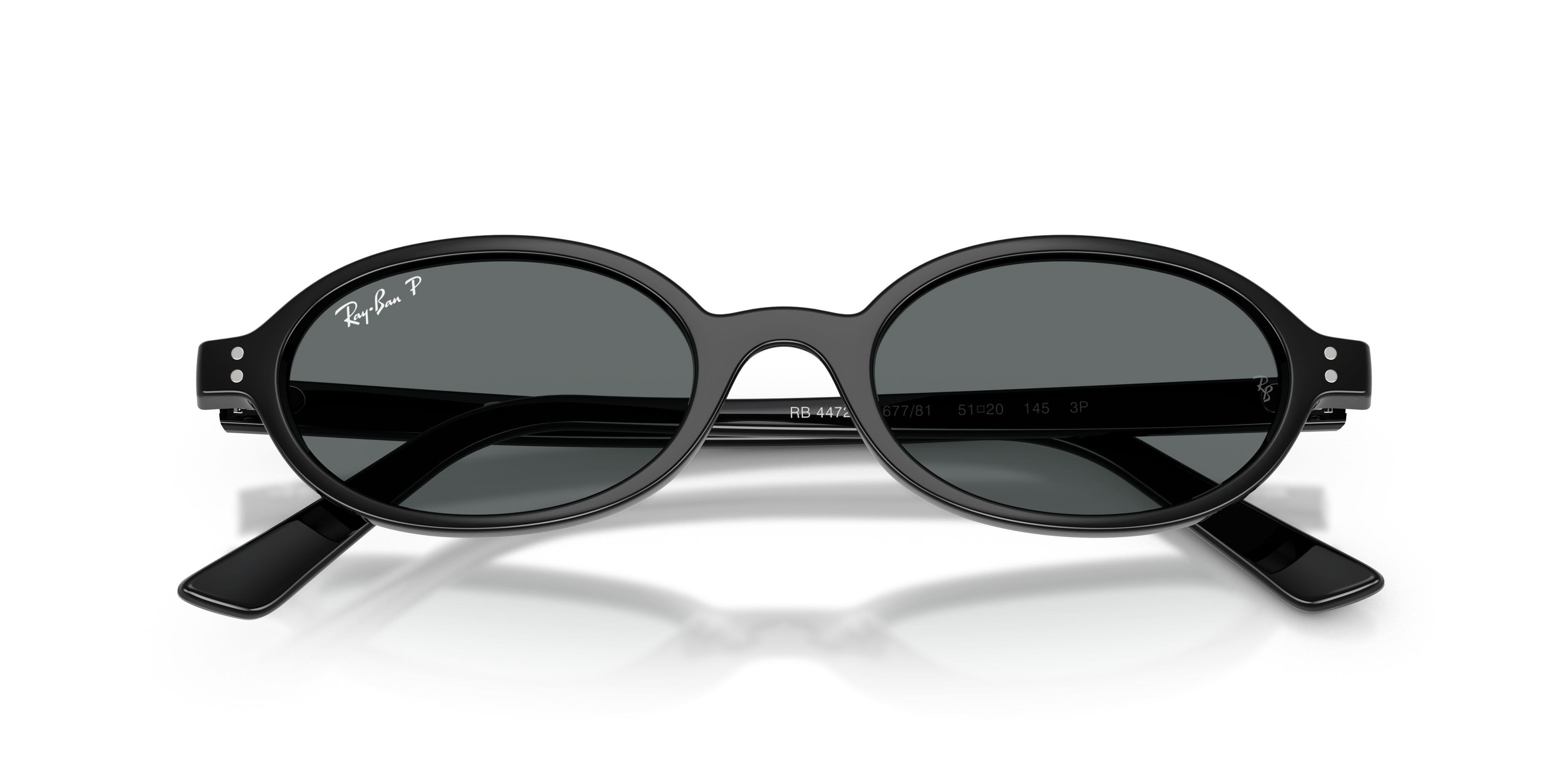 Sunglasses Ray-Ban Khal RB 4472 (667781) color nero shape oval lenses polar grigio scuro