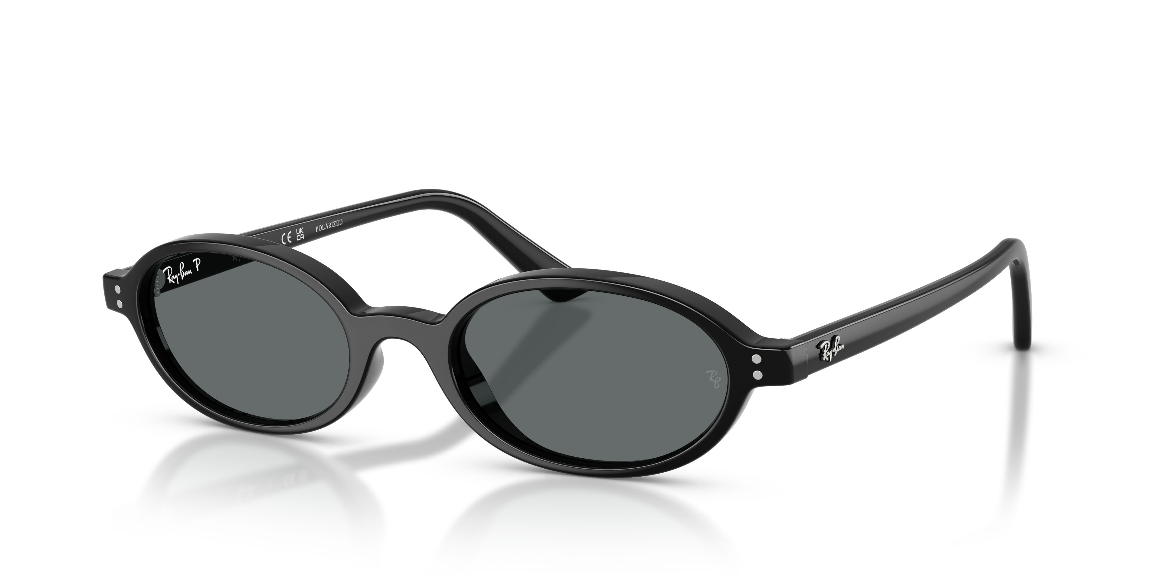 Sunglasses Ray-Ban Khal RB 4472 (667781) color nero shape oval lenses polar grigio scuro