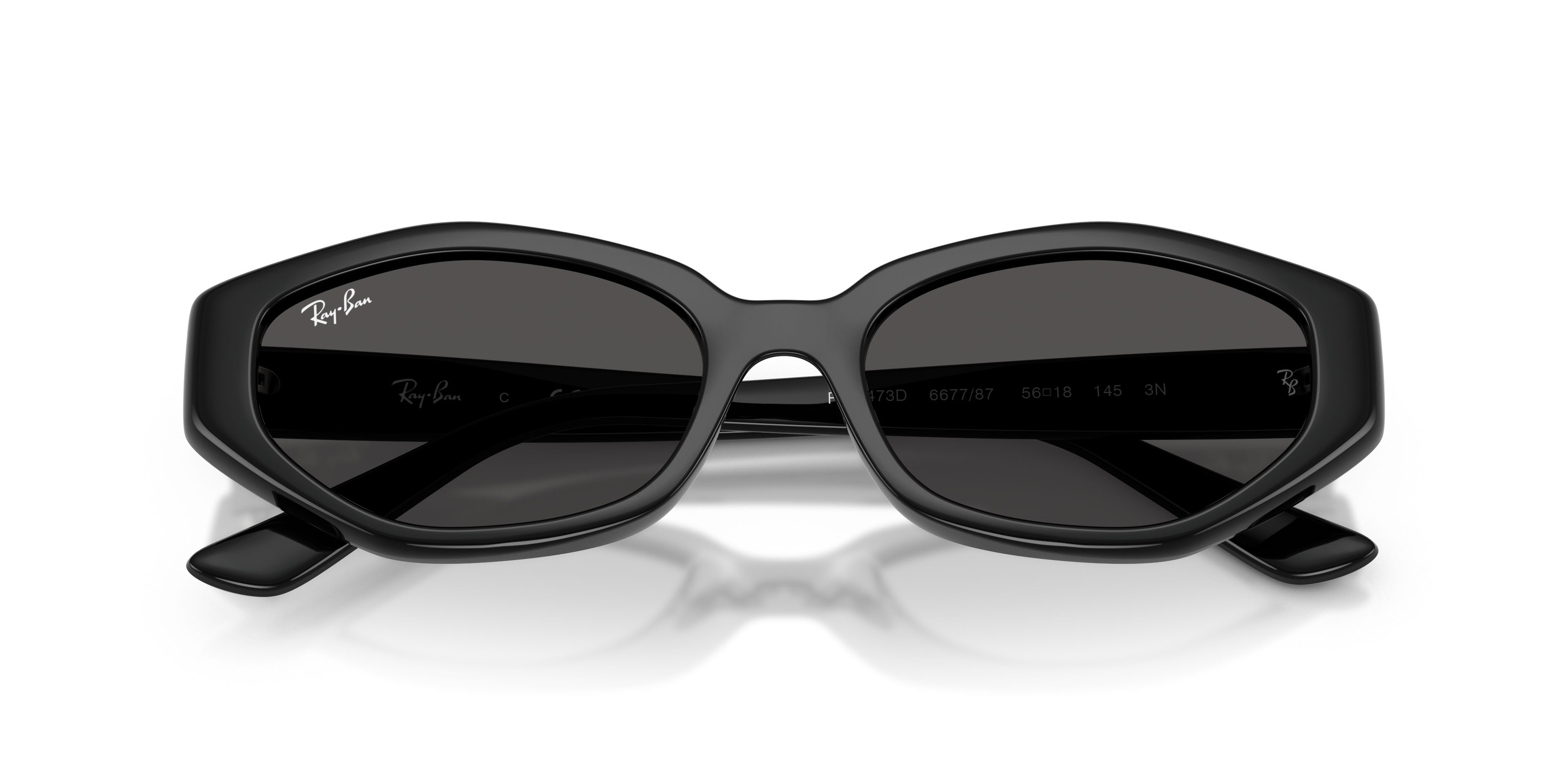 Sonnenbrillen Ray-Ban RB 4473D (667787) farbe nero form unregelmäßig gläser grigio scuro