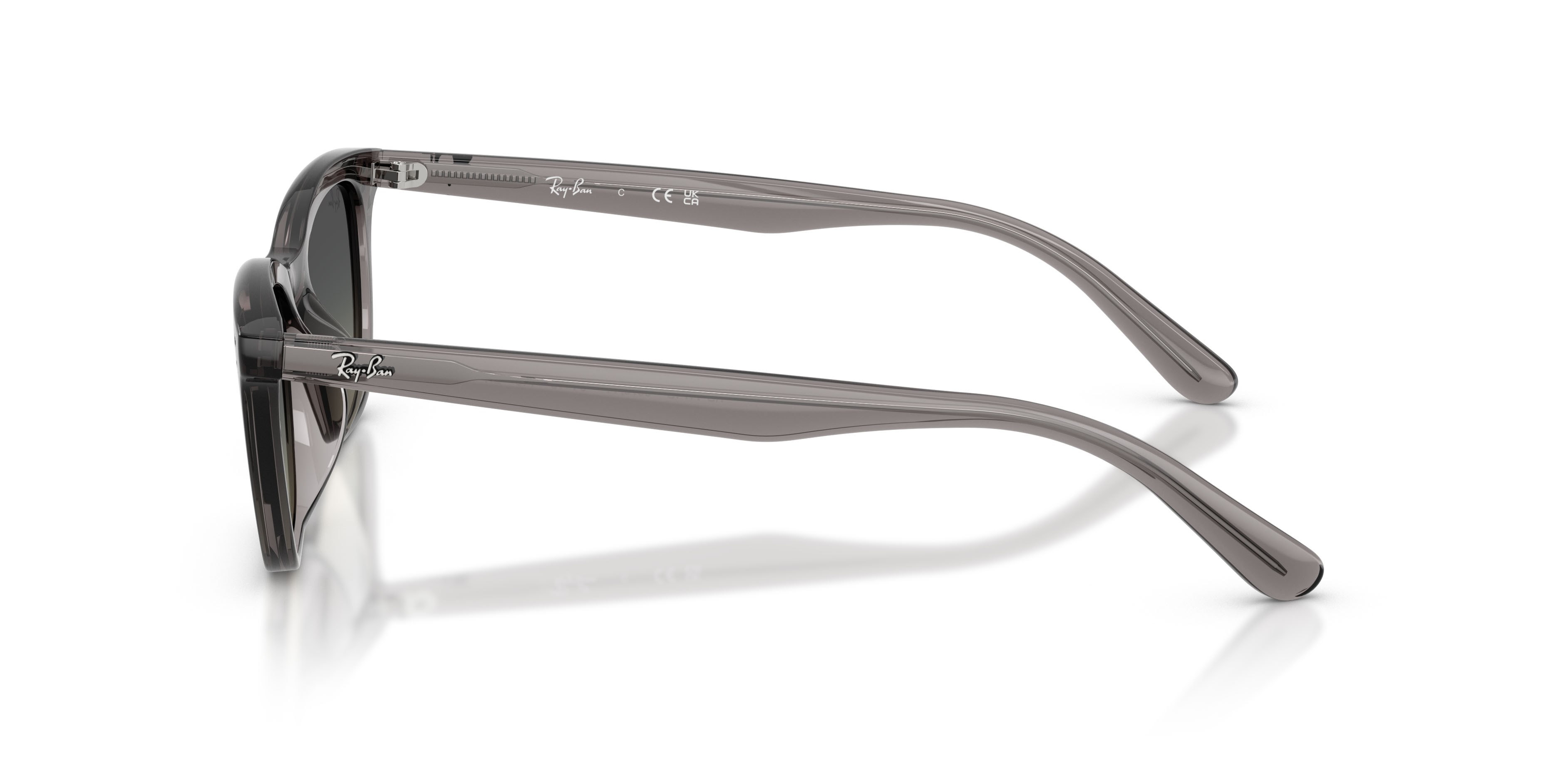 Sonnenbrillen Ray-Ban RB 4474D (667511) farbe grigio scuro trasparente form unregelmäßig gläser grigio sfumato