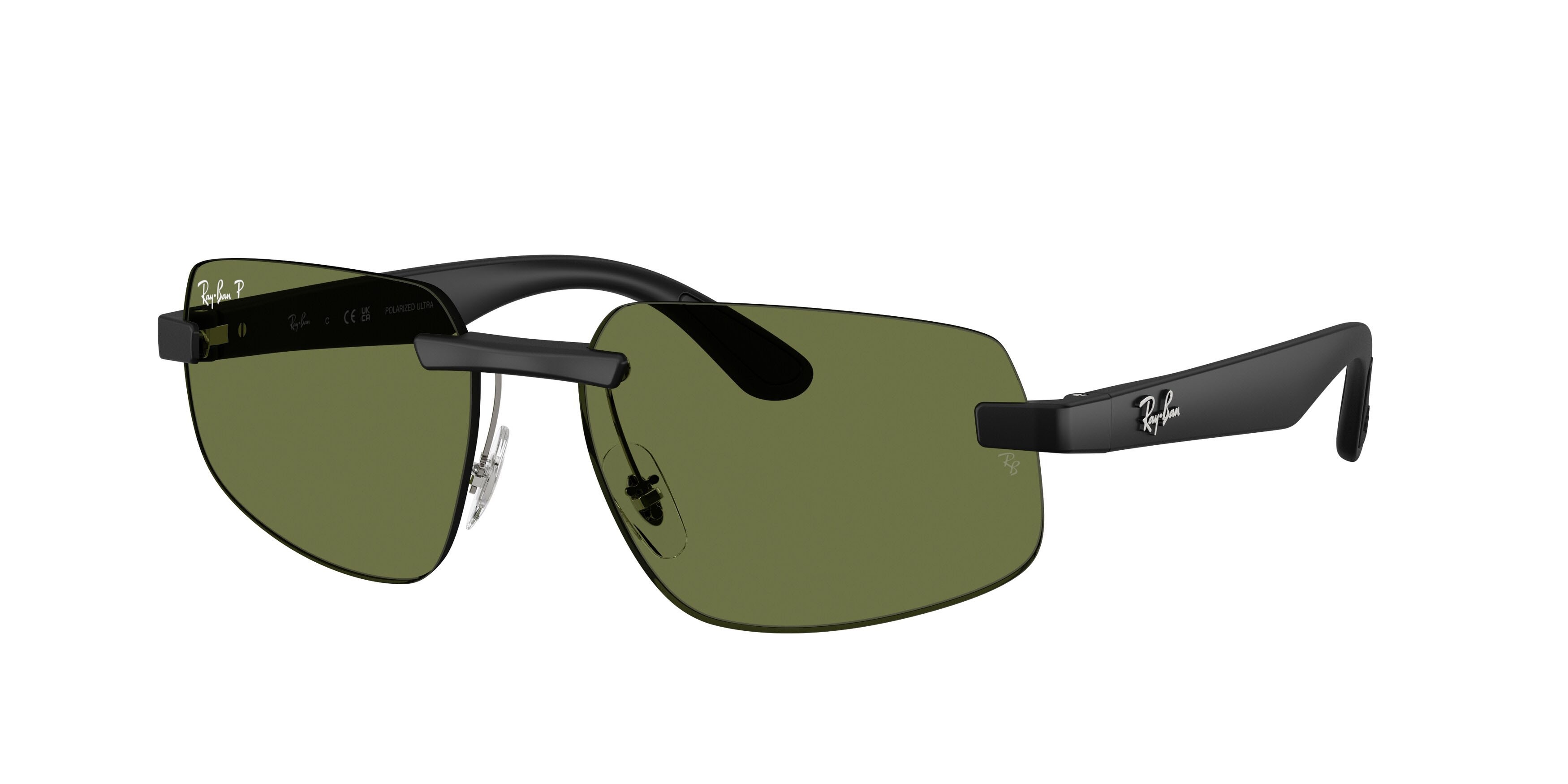 Sonnenbrillen Ray-Ban Chromance RB 4475CH (601S/2) farbe sabbia nero form unregelmäßig gläser polar verde