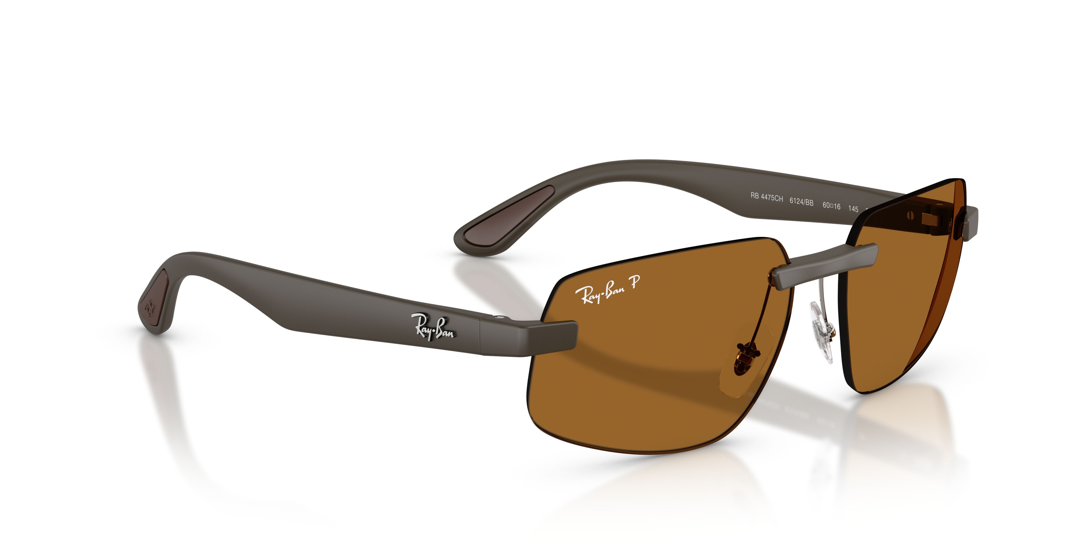 Sonnenbrillen Ray-Ban Chromance RB 4475CH (6124BB) farbe sabbia marrone form unregelmäßig gläser polarizzata bronzo