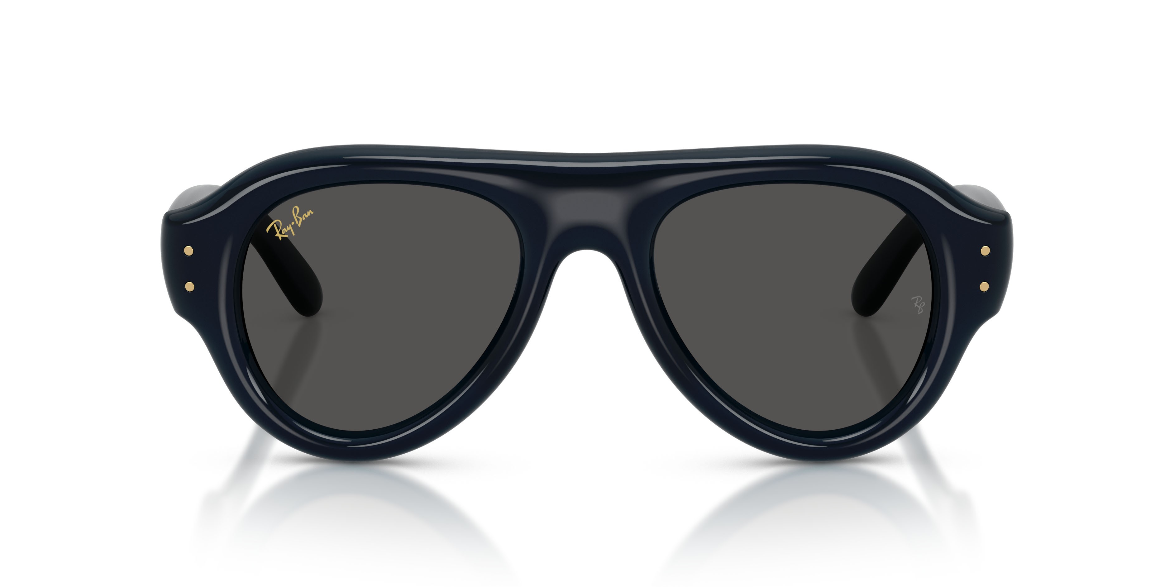 Occhiali da sole Ray-Ban Aviator Puffer RB 4925 (689587) colore blu trasparente forma aviator lenti ultra black