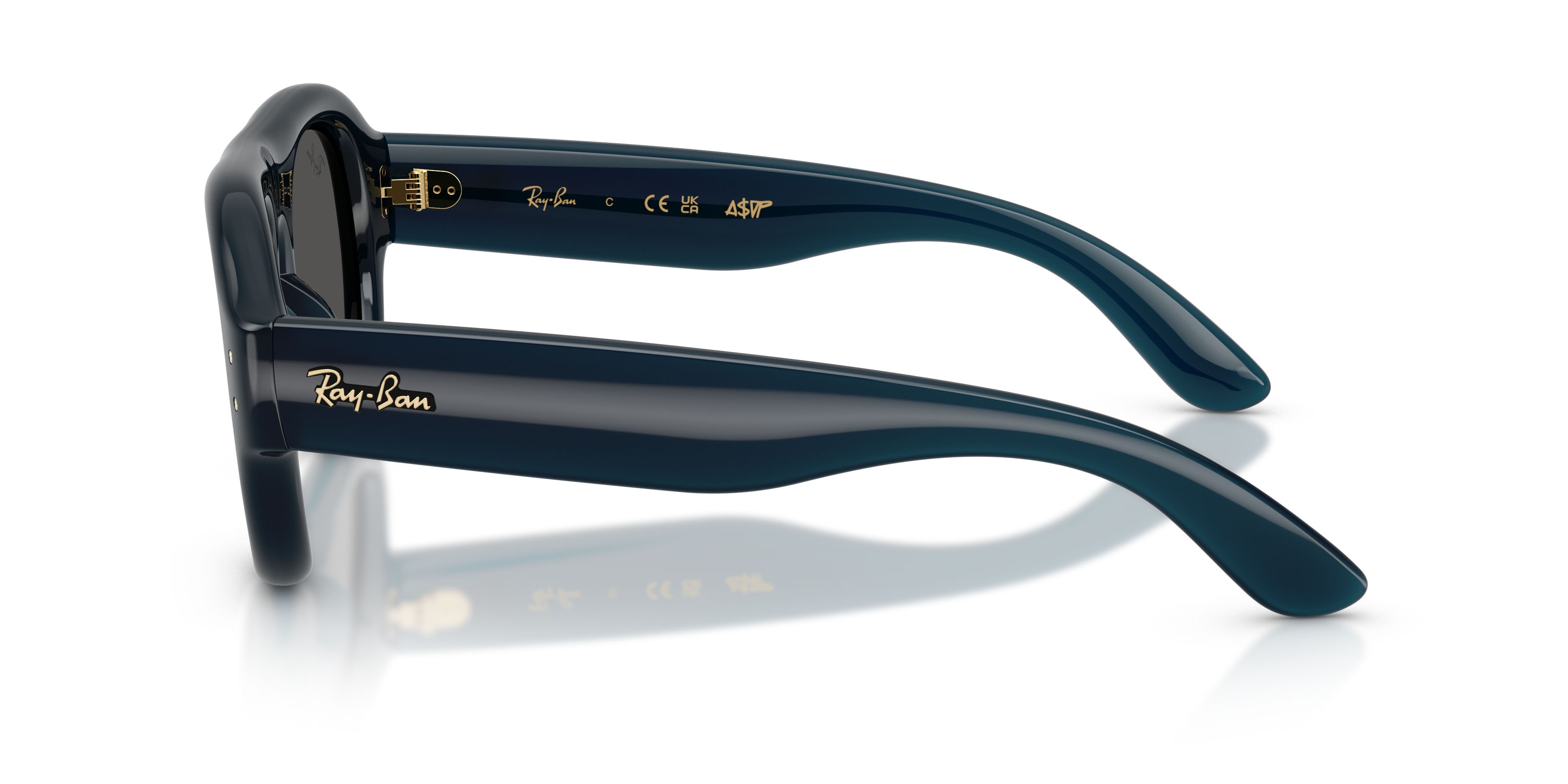 Occhiali da sole Ray-Ban Aviator Puffer RB 4925 (689587) colore blu trasparente forma aviator lenti ultra black