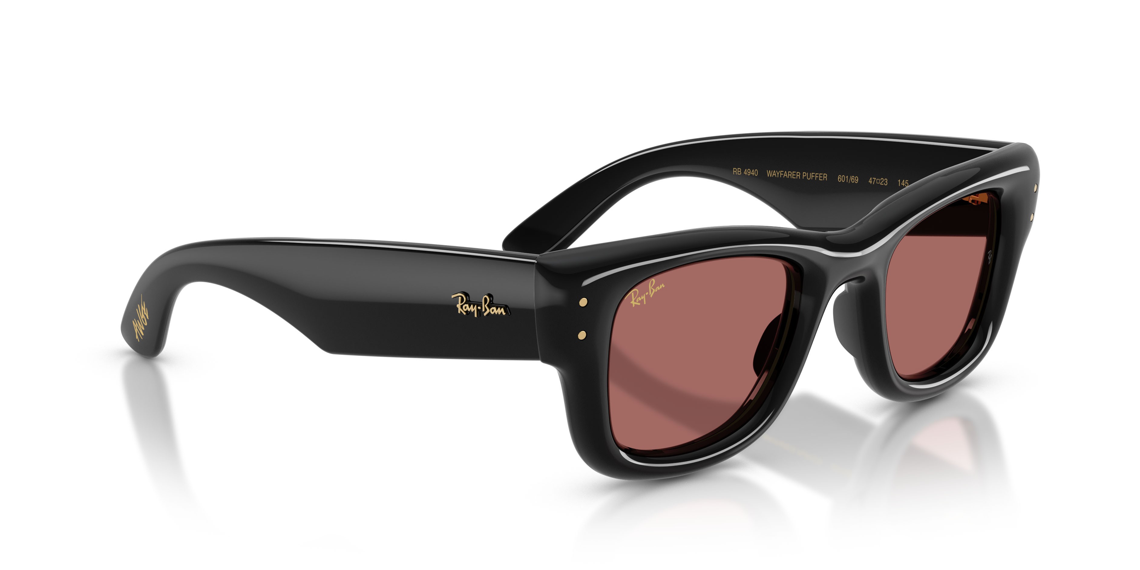Sonnenbrillen Ray-Ban Wayfarer Puffer RB 4940 (601/69) farbe nero form quadratisch gläser violetto scuro