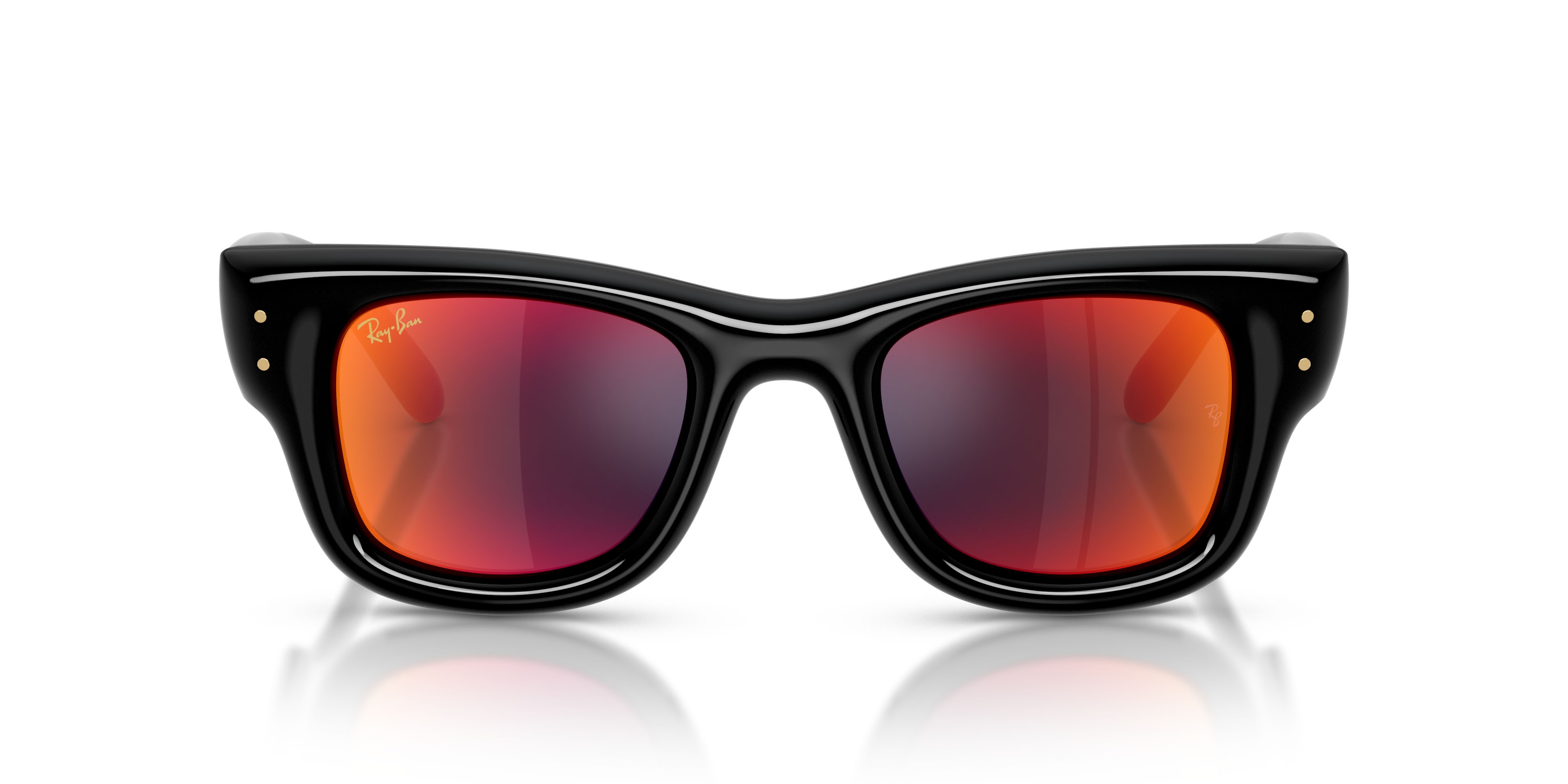 Sonnenbrillen Ray-Ban Wayfarer Puffer RB 4940 (601/6Q) farbe nero form quadratisch gläser marrone specchiato arancione