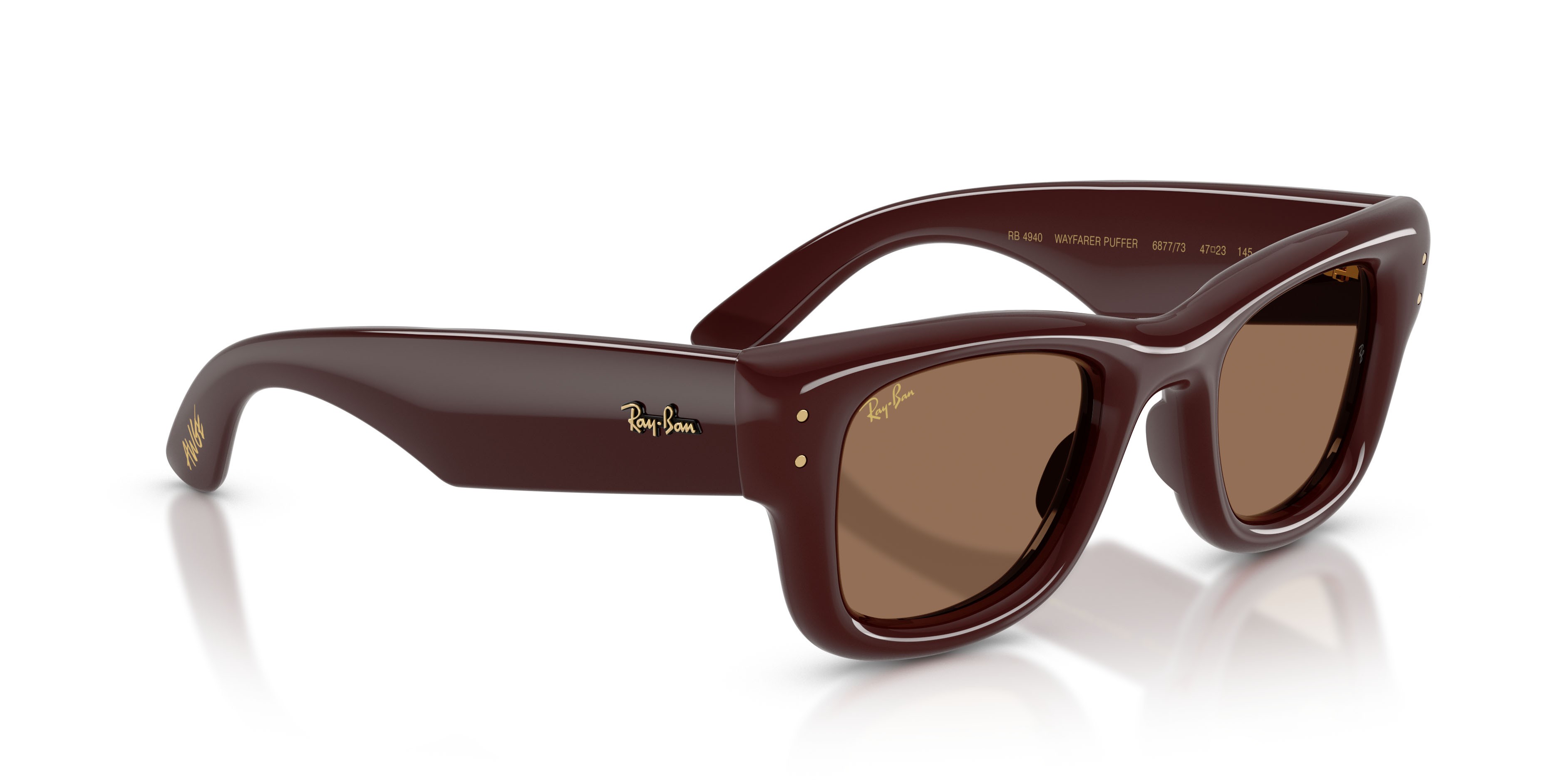 Sonnenbrillen Ray-Ban Wayfarer Puffer RB 4940 (687773) farbe marrone scuro form quadratisch gläser marrone scuro