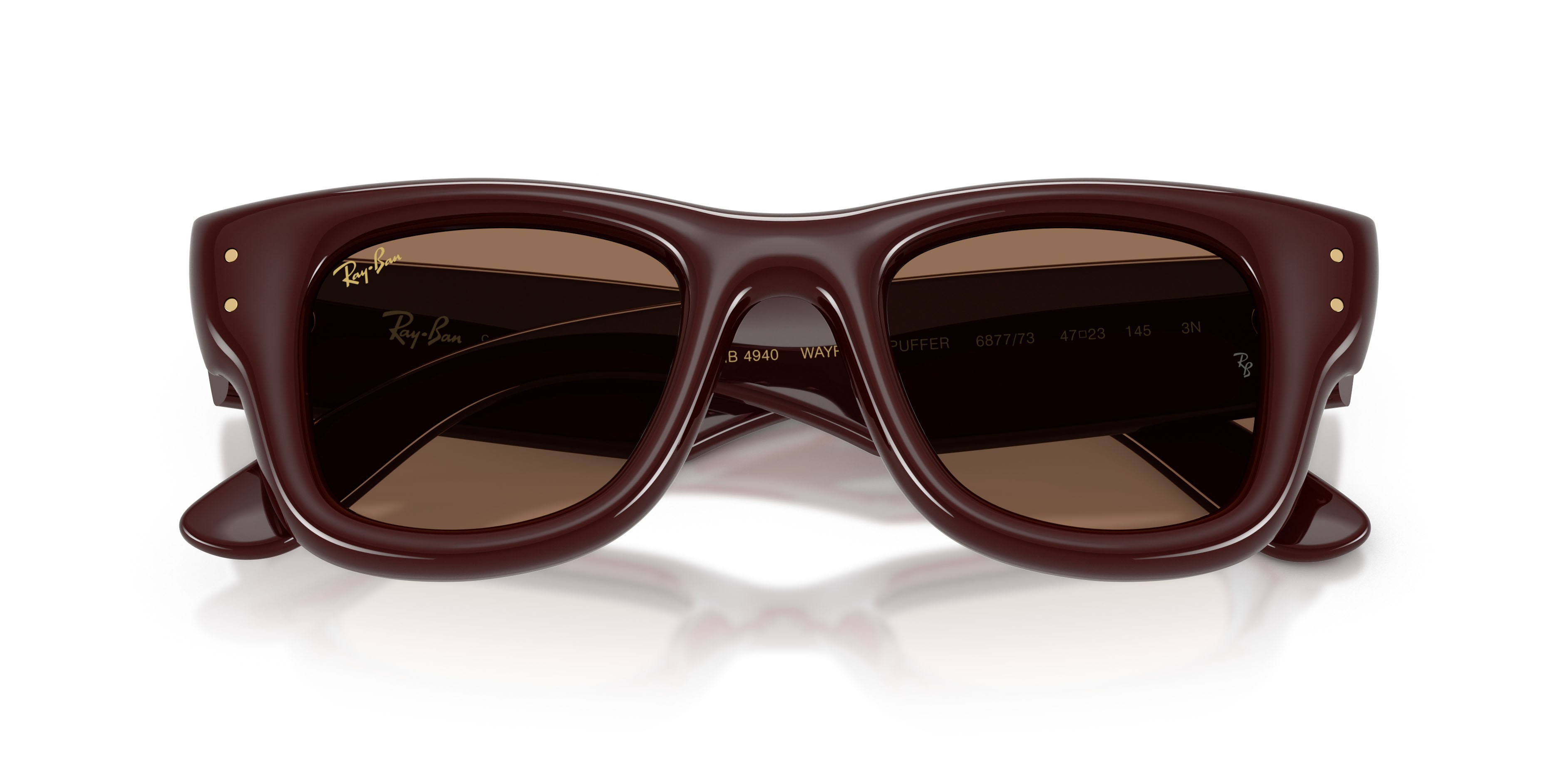 Sonnenbrillen Ray-Ban Wayfarer Puffer RB 4940 (687773) farbe marrone scuro form quadratisch gläser marrone scuro