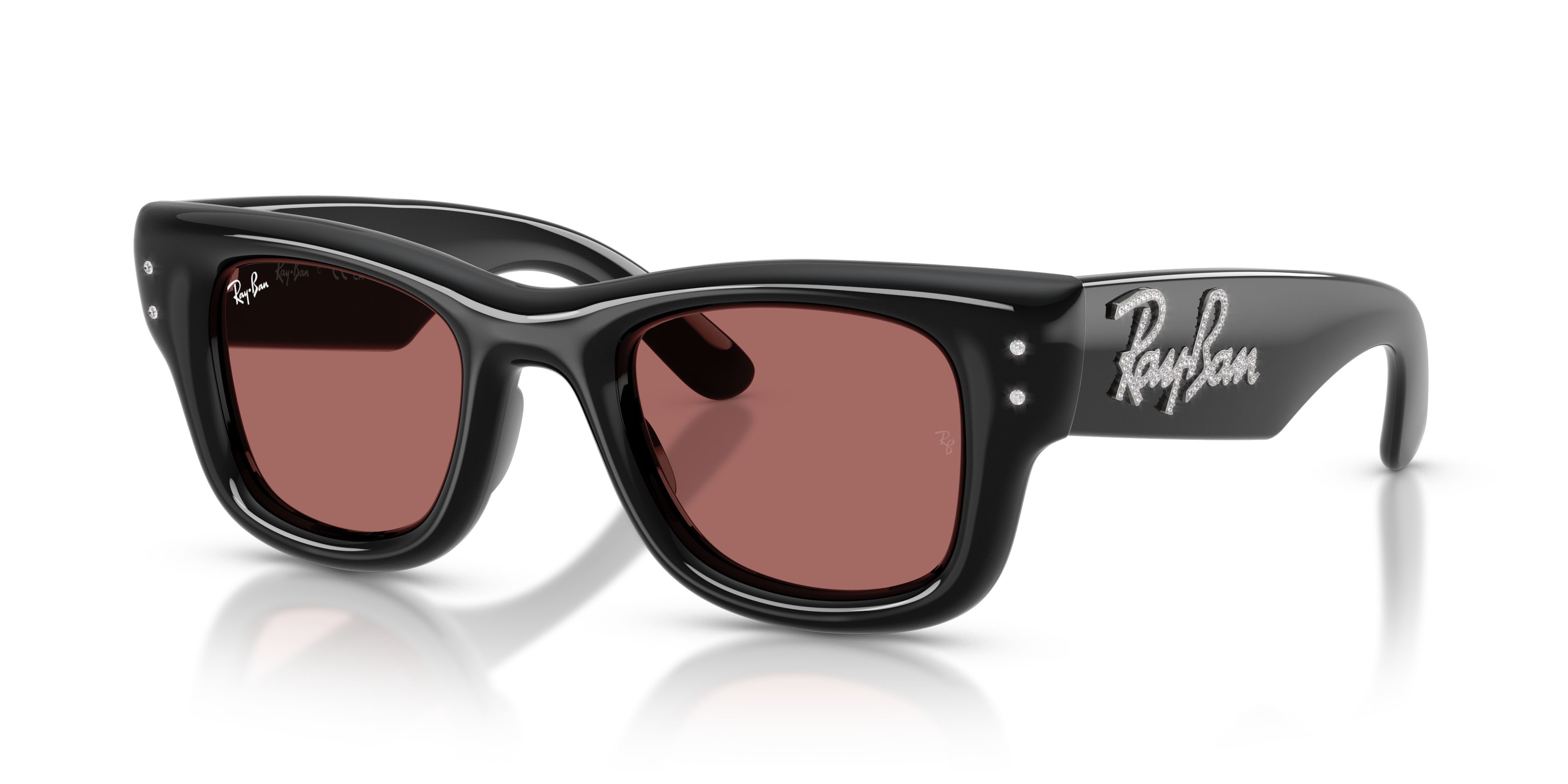 Sonnenbrillen Ray-Ban Wayfarer Puffer RB 4940B (686485) farbe nero form quadratisch gläser violetto scuro