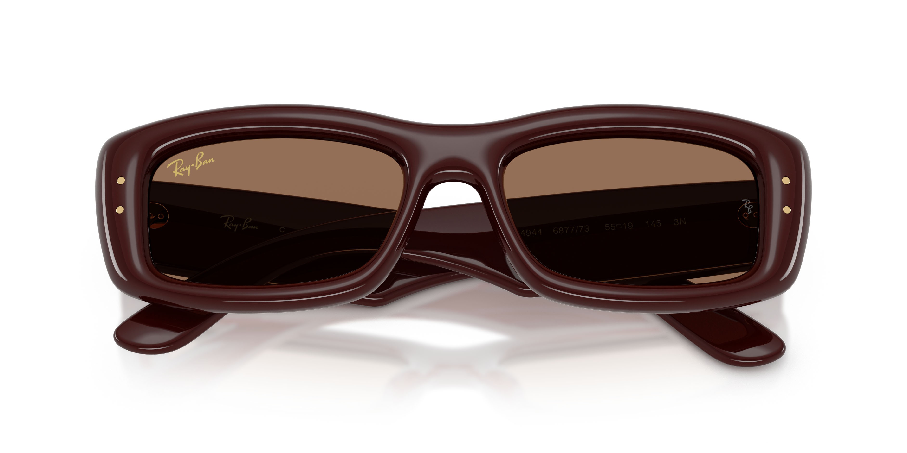 Sonnenbrillen Ray-Ban Kiliane Puffer RB 4944 (687773) farbe marrone trasparente form quadratisch gläser marrone scuro