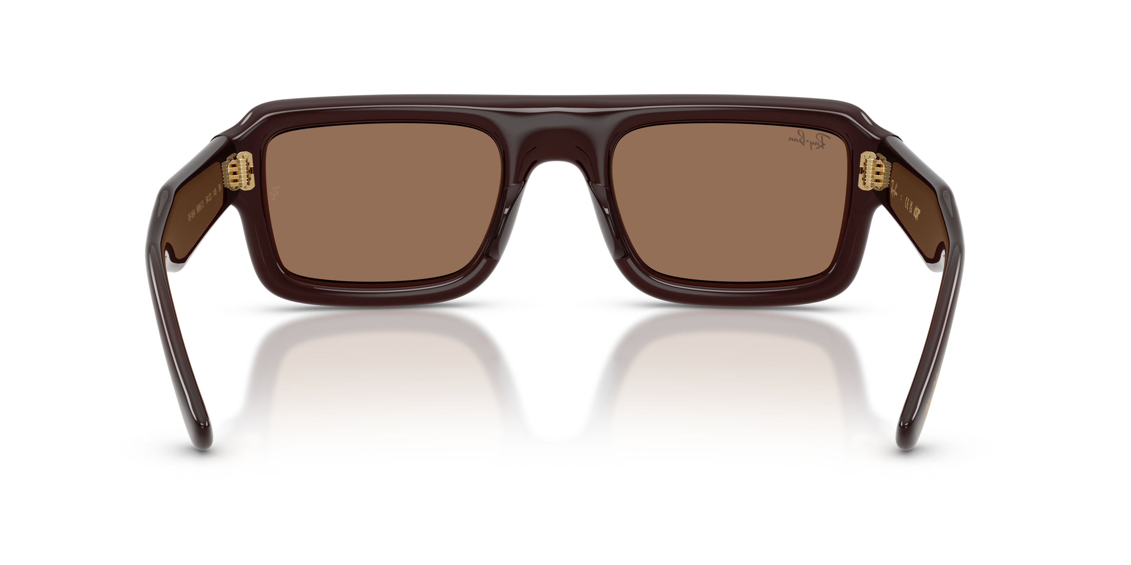 Sonnenbrillen Ray-Ban Flacko Puffer RB 4954 (689673) farbe marrone trasparente form aviator gläser marrone scuro