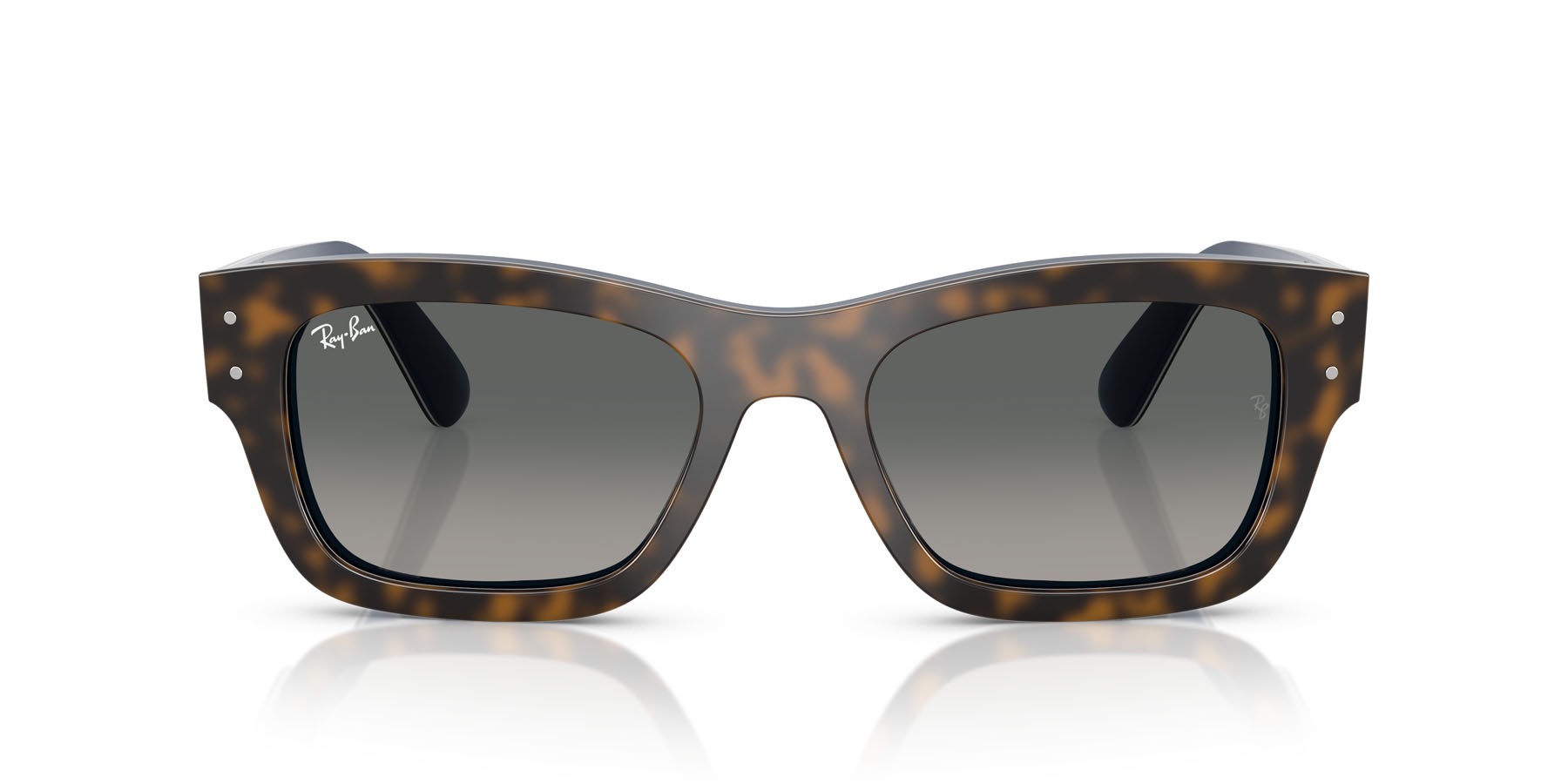 Sonnenbrillen Ray-Ban Joseph RB 7683S (140171) farbe havana grey on gradient blue form rechteckig gläser grigio sfumato
