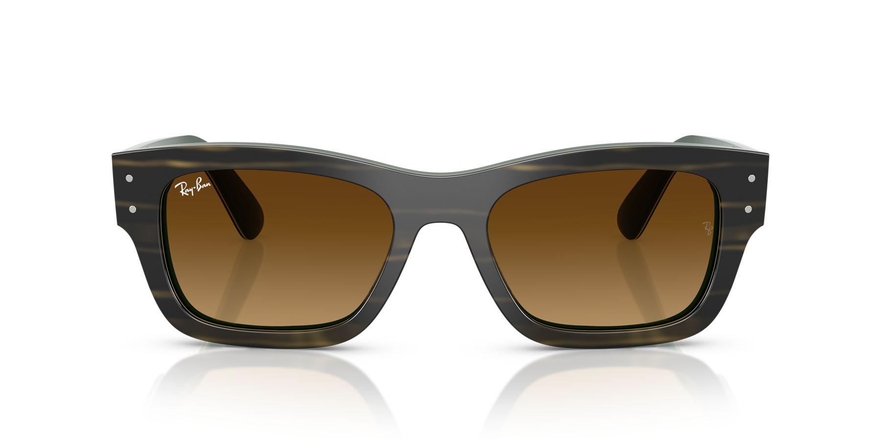 Sonnenbrillen Ray-Ban Joseph RB 7683S (140285) farbe striped green on green form rechteckig gläser marrone sfumato