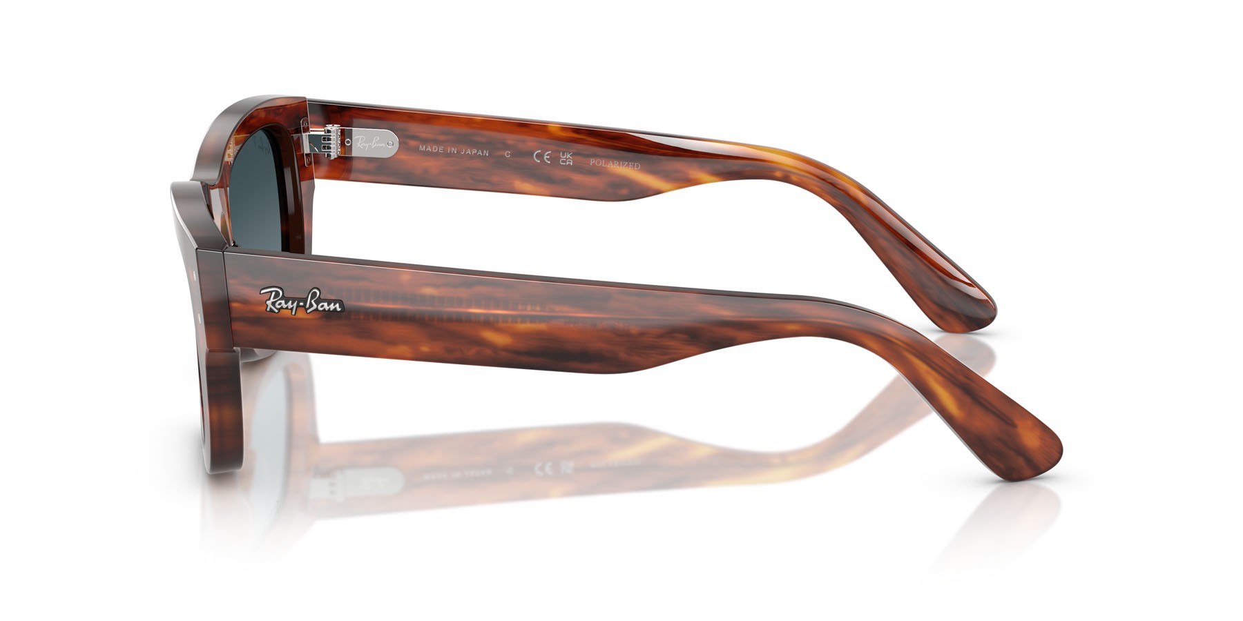 Sonnenbrillen Ray-Ban Joseph RB 7683S (954/S3) farbe striato havana form rechteckig gläser blu sfumato