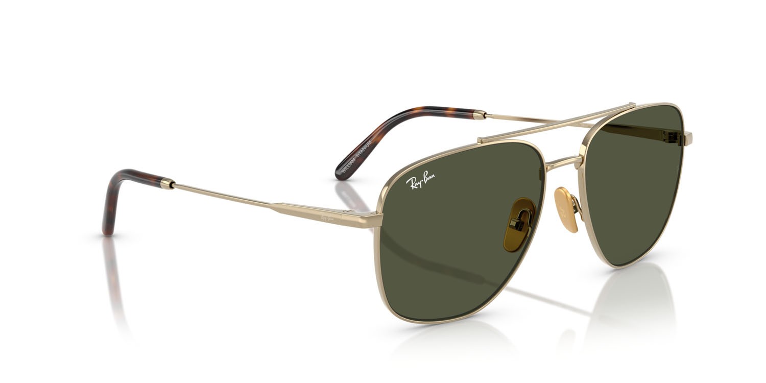 Sonnenbrillen Ray-Ban William Titanium RB 8097 (926531) farbe arista gold form quadratisch gläser g-15 verde
