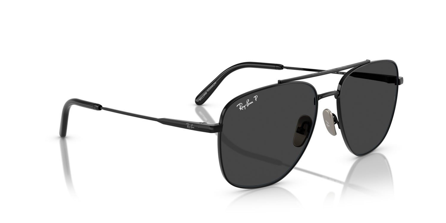 Sonnenbrillen Ray-Ban William Titanium RB 8097 (926748) farbe nero form quadratisch gläser polar nera