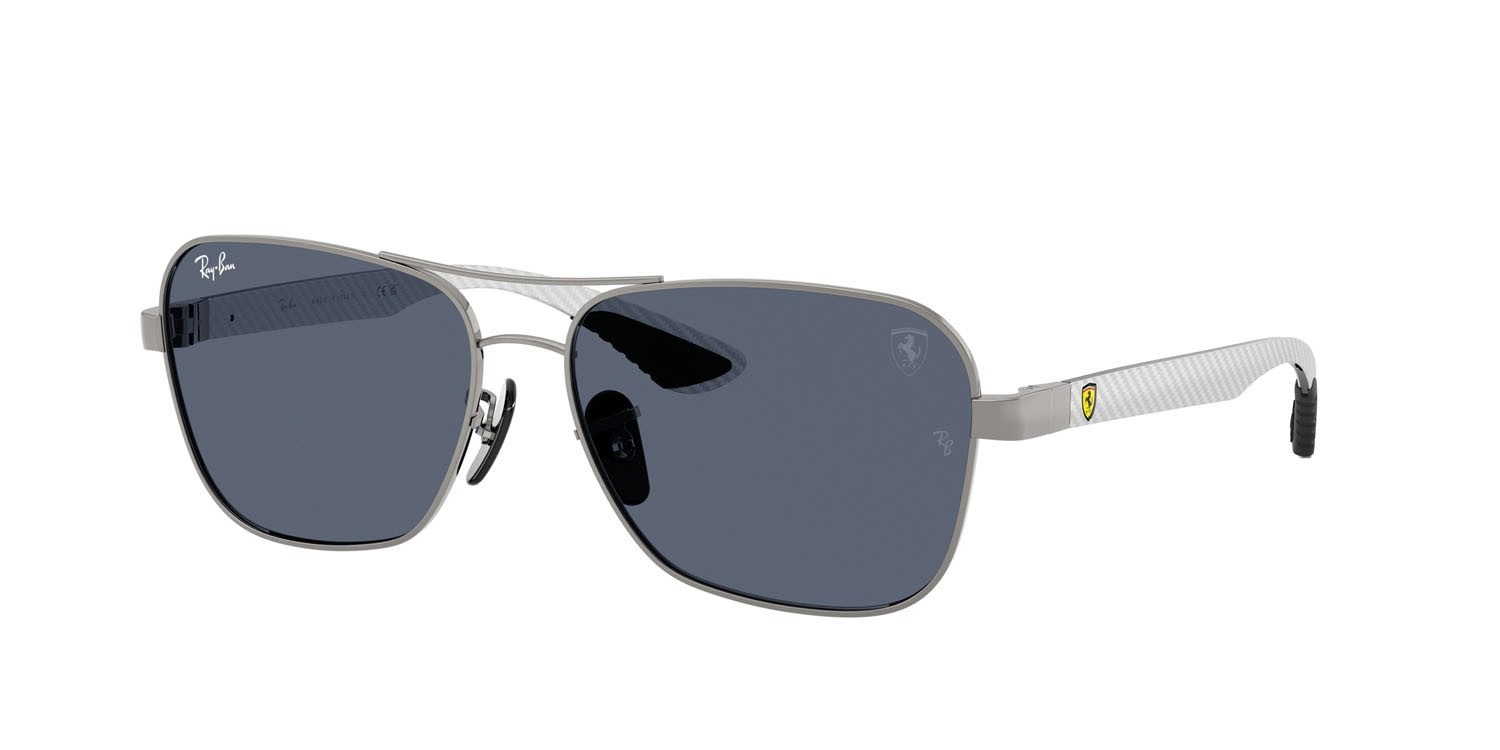 Occhiali da sole Ray-Ban Scuderia Ferrari RB 8336M (F11687) colore gunmetal forma quadrato lenti grigio scuro