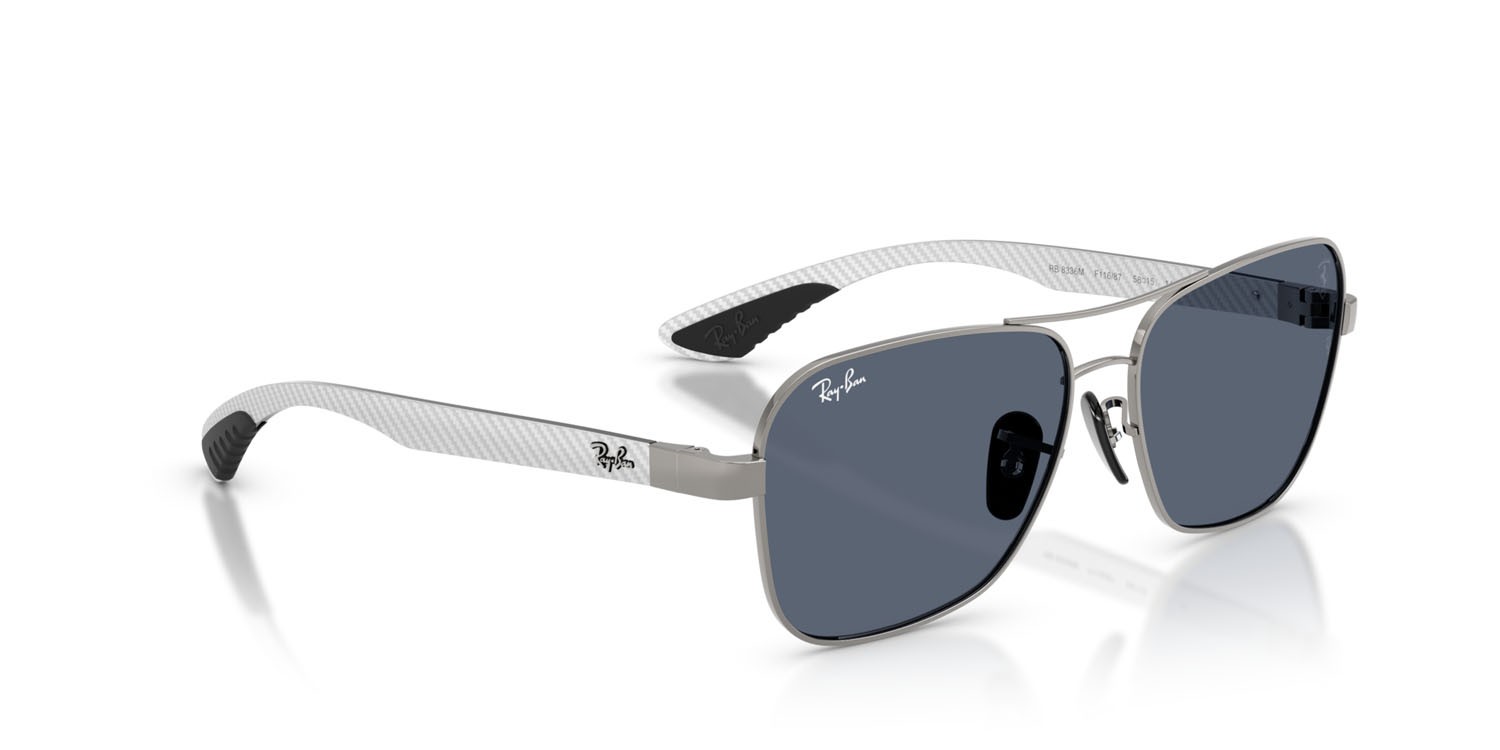 Occhiali da sole Ray-Ban Scuderia Ferrari RB 8336M (F11687) colore gunmetal forma quadrato lenti grigio scuro