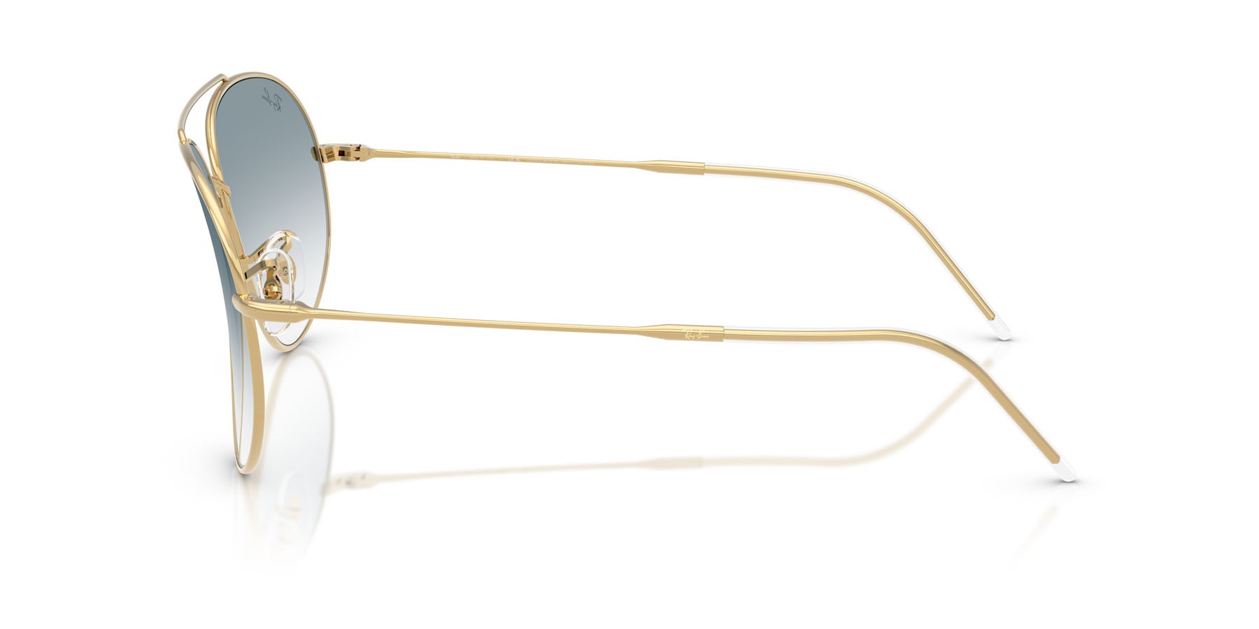 Sonnenbrillen Ray-Ban Aviator Reverse RB R0101S (001/79) farbe oro arista form aviator gläser trasparente sfumato blu