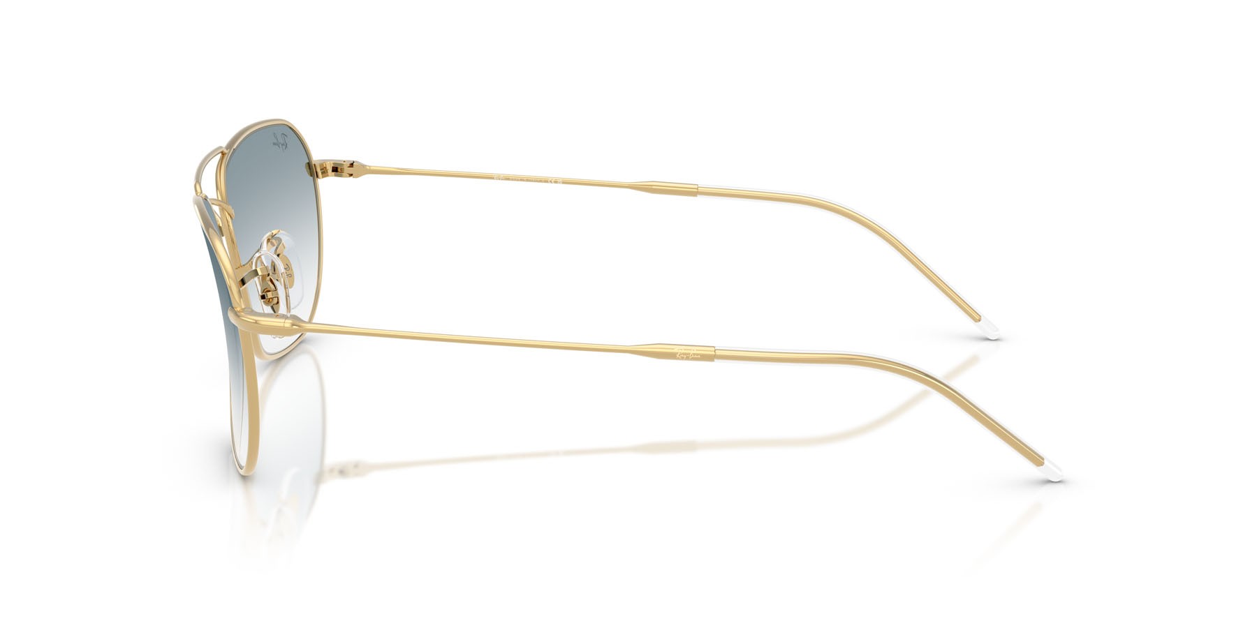 Sonnenbrillen Ray-Ban Caravan Reverse RB R0102S (001/79) farbe oro arista form quadratisch gläser trasparente sfumato blu