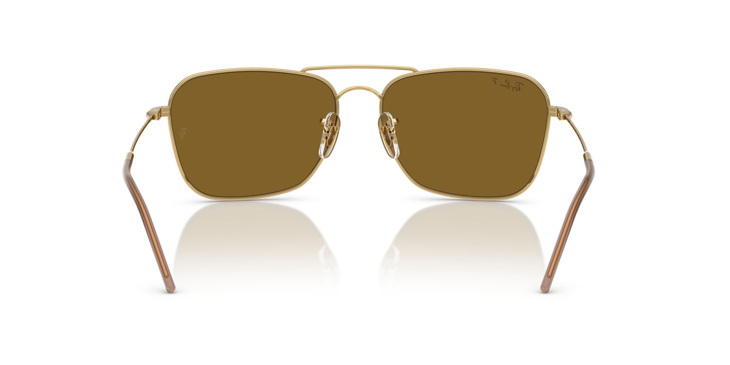 Sonnenbrillen Ray-Ban Caravan Reverse RB R0102S (001/83) farbe arista gold form quadratisch gläser polar marrone scuro