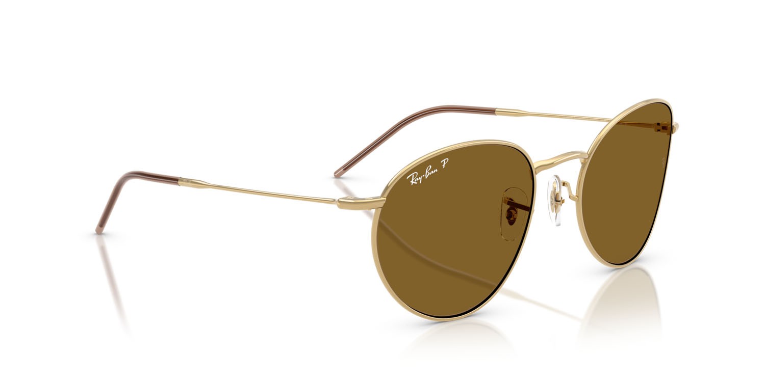 Sonnenbrillen Ray-Ban Round Reverse RB R0103S (001/83) farbe arista gold form pantos gläser polar marrone