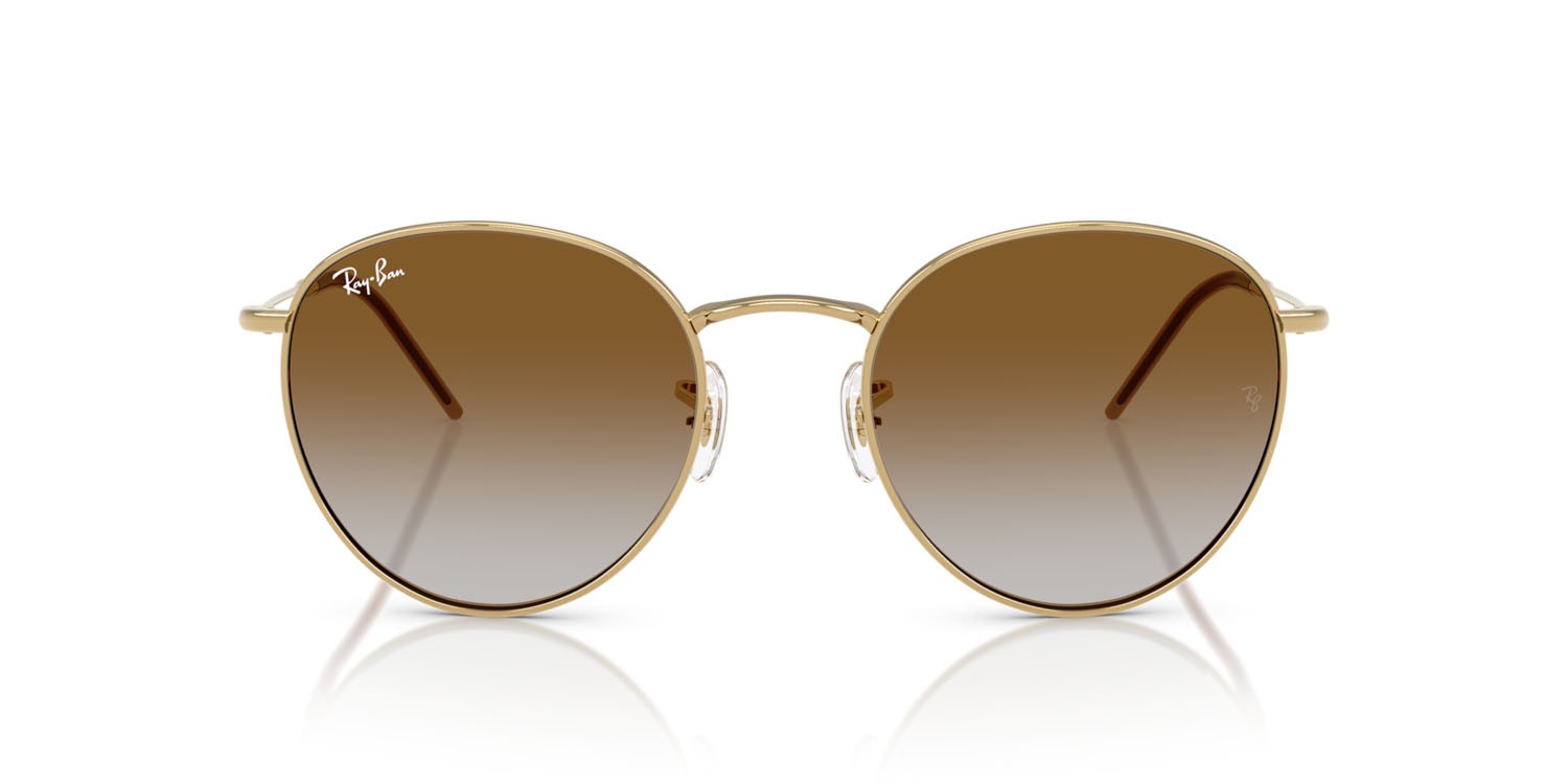 Sonnenbrillen Ray-Ban Round Reverse RB R0103S (001/CB) farbe arista gold form pantos gläser trasparente sfumato marrone