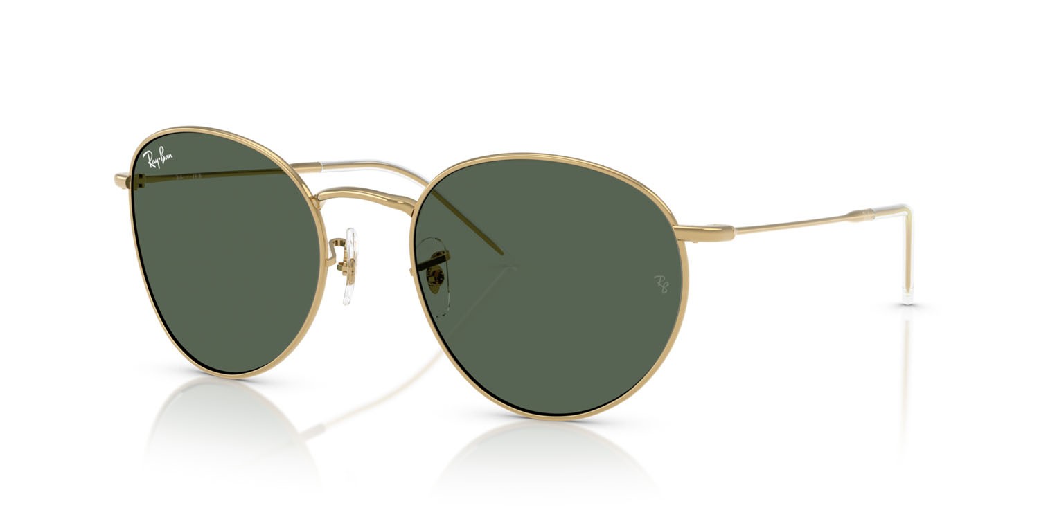 Sonnenbrillen Ray-Ban Round Reverse RB R0103S (001/VR) farbe arista gold form pantos gläser verde scuro