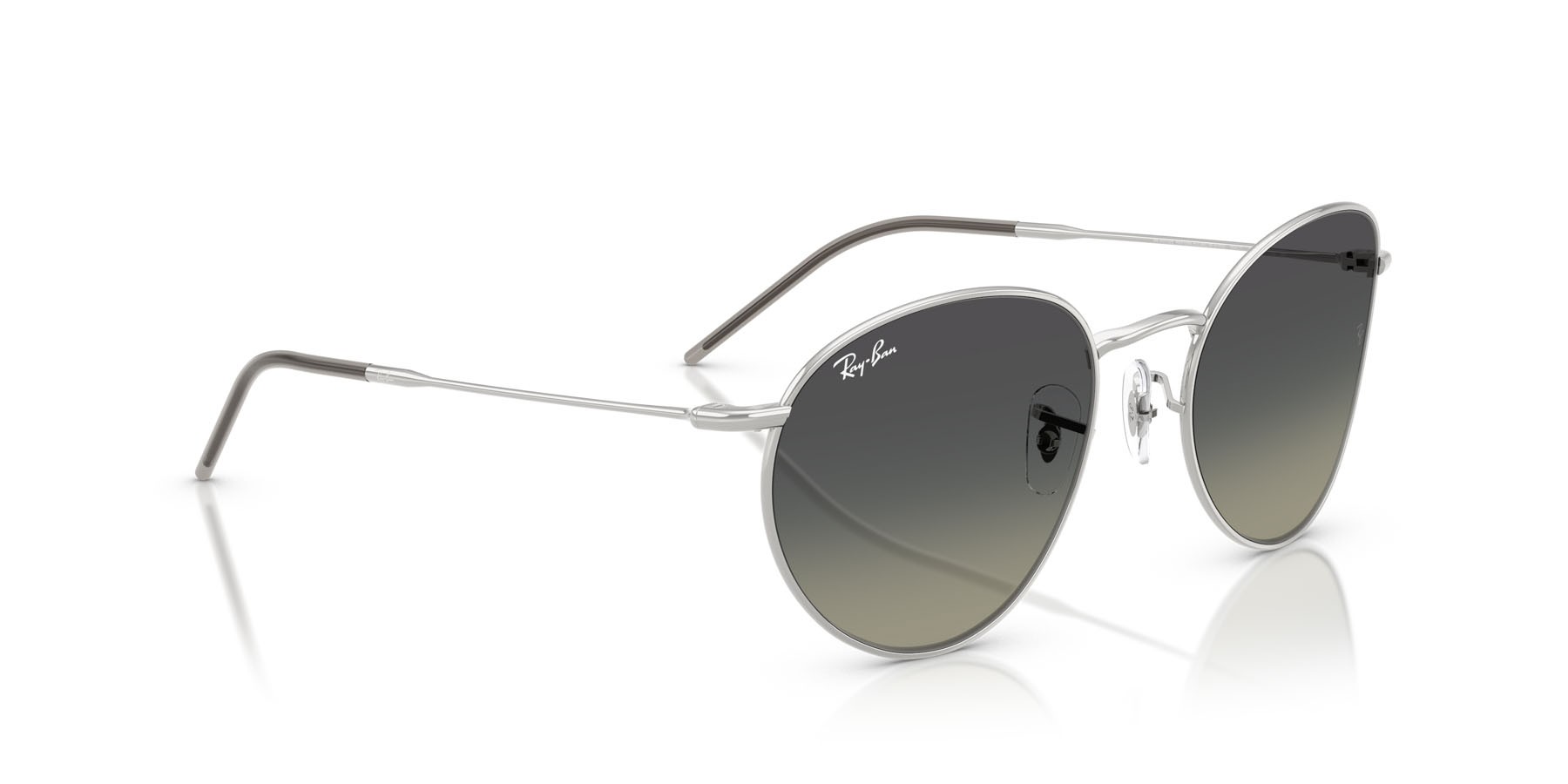 Sonnenbrillen Ray-Ban Round Reverse RB R0103S (003/11) farbe argento form pantos gläser sfumato grigio
