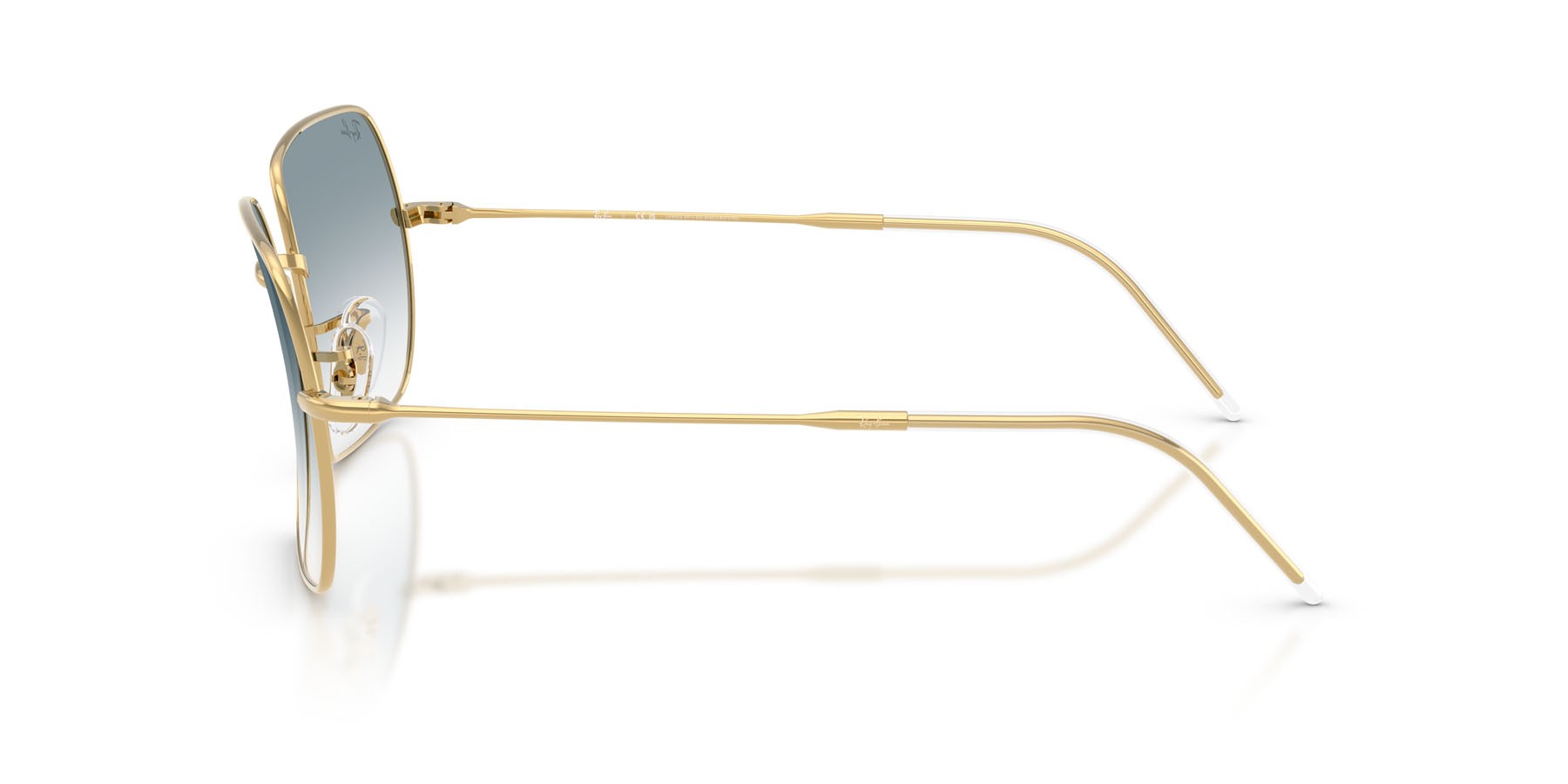 Sonnenbrillen Ray-Ban Square Reverse RB R0104S (001/79) farbe oro arista form quadratisch gläser trasparente sfumato blu