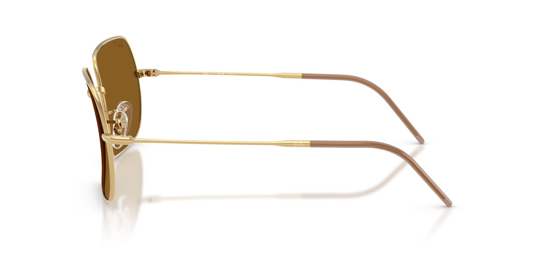 Sonnenbrillen Ray-Ban Square Reverse RB R0104S (001/83) farbe oro arista form quadratisch gläser polarizzata marrone scuro
