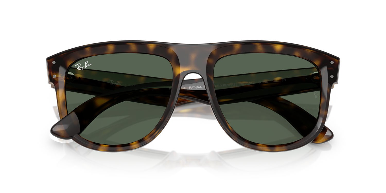 Sonnenbrillen Ray-Ban Boyfriend Reverse RB R0501S (6790VR) farbe havana scuro form quadratisch gläser verde scuro