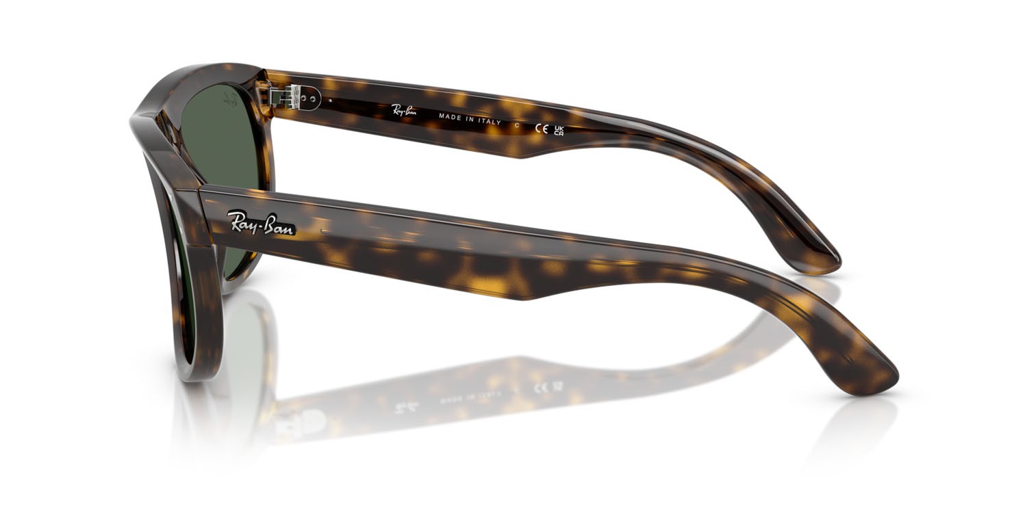 Sonnenbrillen Ray-Ban Boyfriend Reverse RB R0501S (6790VR) farbe havana scuro form quadratisch gläser verde scuro
