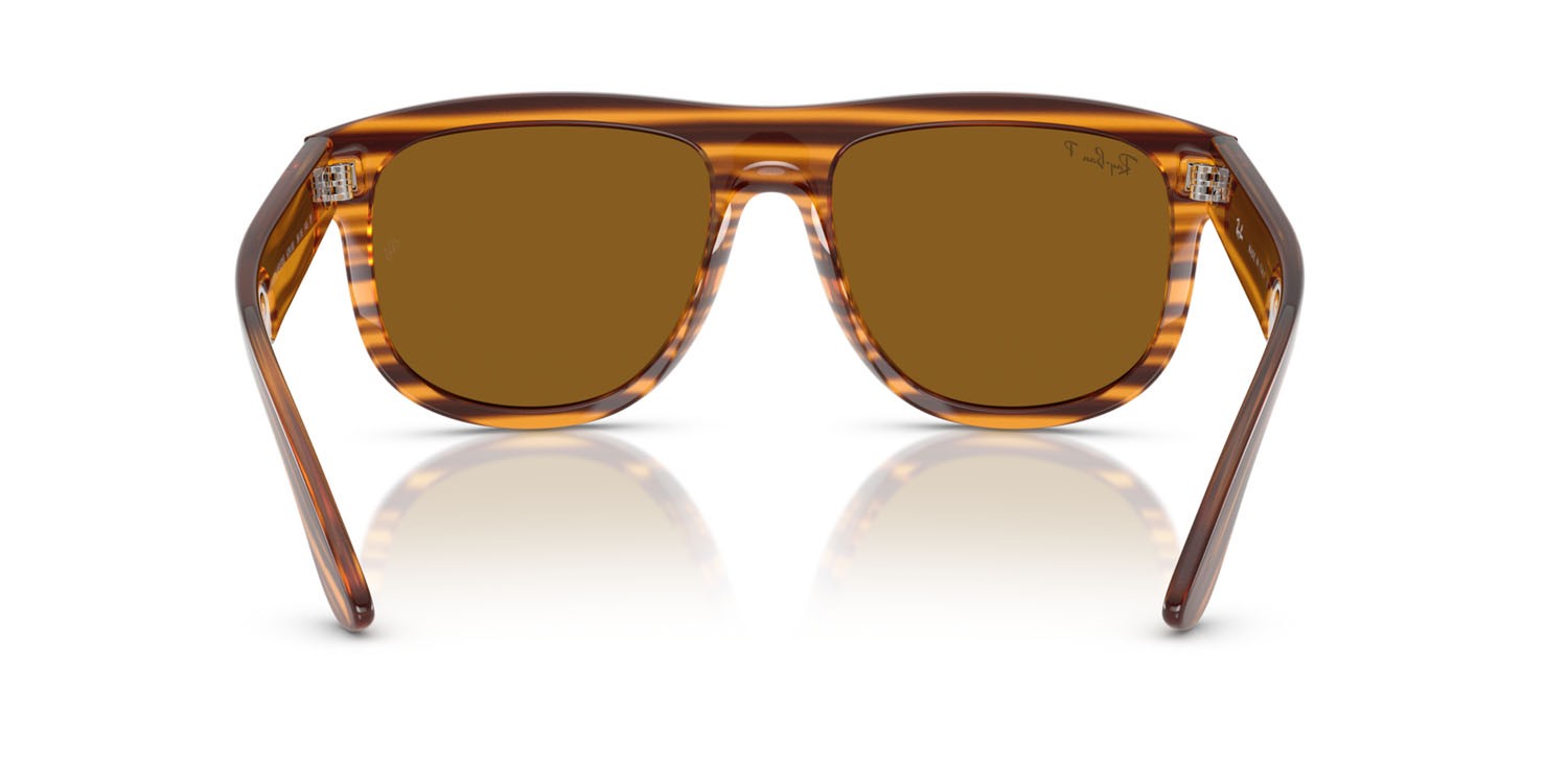 Sonnenbrillen Ray-Ban Boyfriend Reverse RB R0501S (679183) farbe striato havana form quadratisch gläser polar marrone scuro