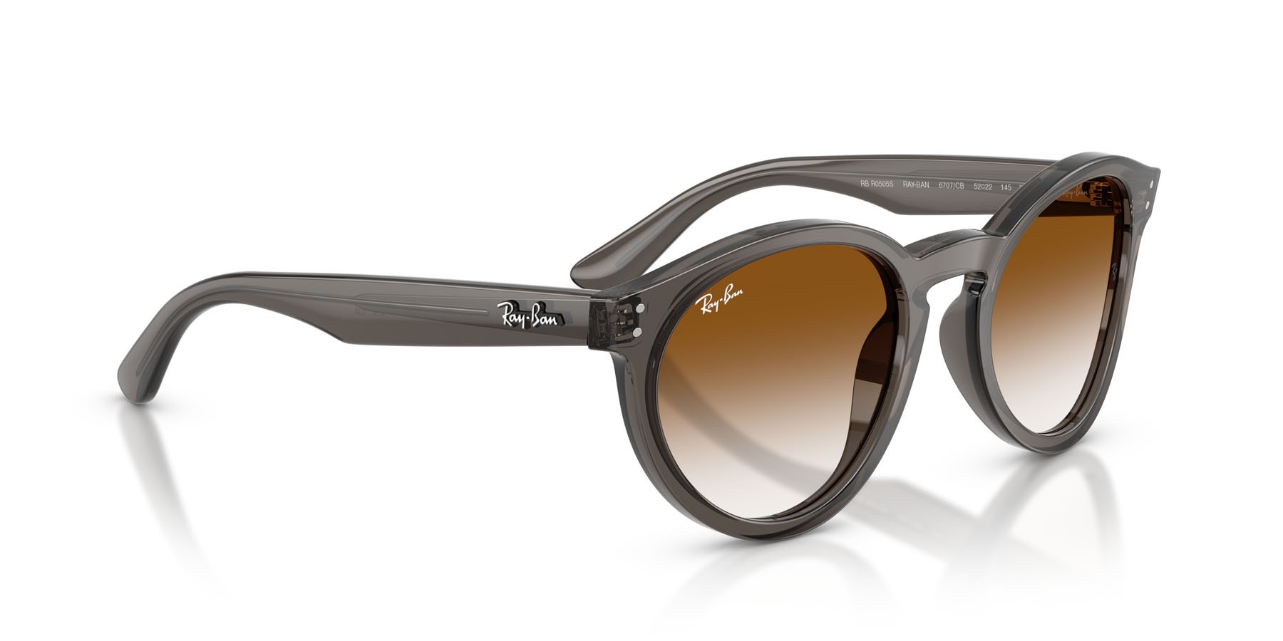 Sonnenbrillen Ray-Ban RB R0505S (6707CB) farbe grigio scuro trasparente form pantos gläser trasparente sfumato marrone