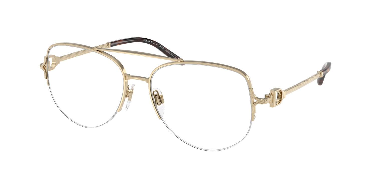 Occhiali da vista Ralph Lauren RL 5127 (9116) colore oro pallido lucido forma aviator lenti lente demo
