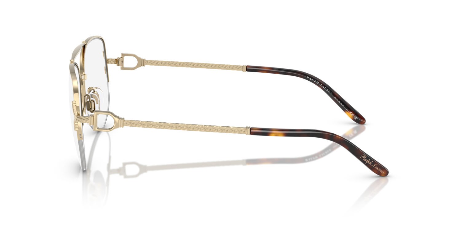 Occhiali da vista Ralph Lauren RL 5127 (9116) colore oro pallido lucido forma aviator lenti lente demo