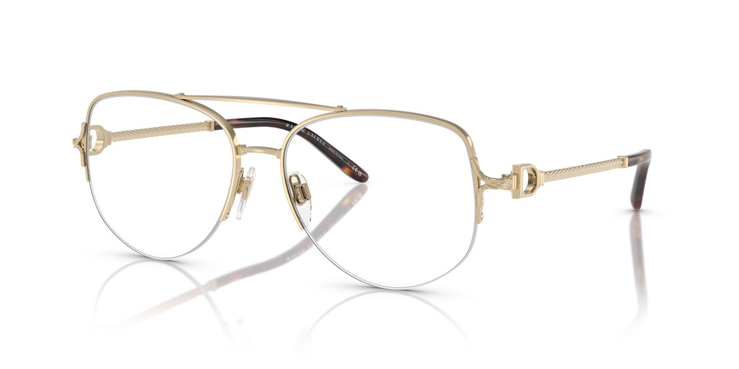 Occhiali da vista Ralph Lauren RL 5127 (9116) colore oro pallido lucido forma aviator lenti lente demo