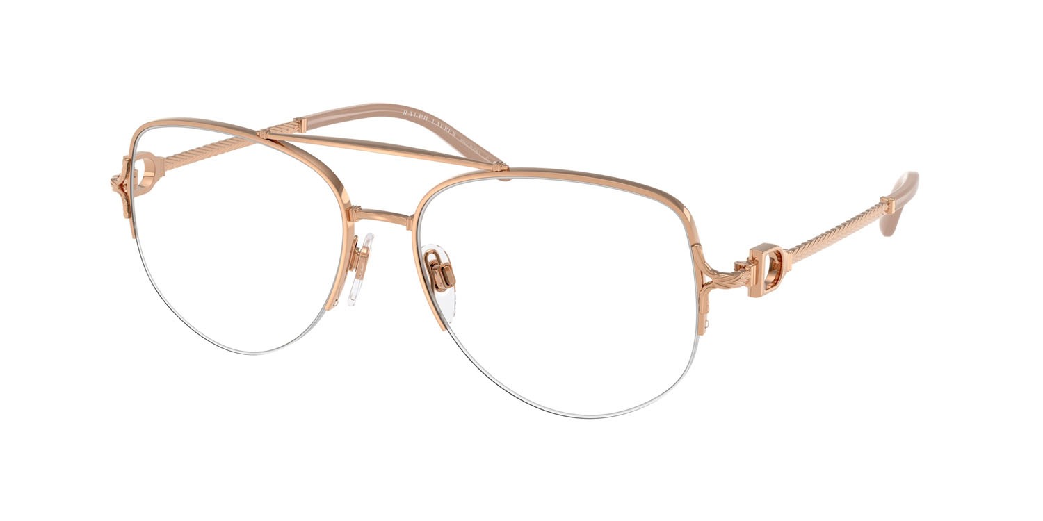 Occhiali da vista Ralph Lauren RL 5127 (9329) colore rose gold lucido forma aviator lenti lente demo