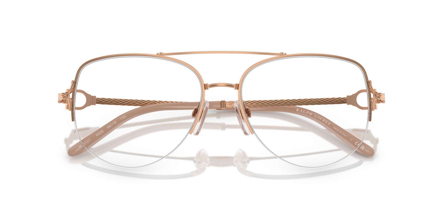 Occhiali da vista Ralph Lauren RL 5127 (9329) colore rose gold lucido forma aviator lenti lente demo