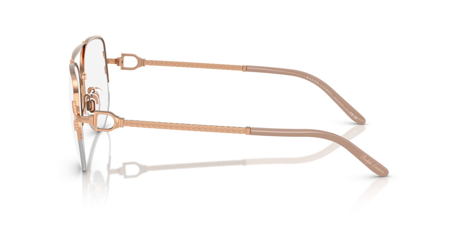 Occhiali da vista Ralph Lauren RL 5127 (9329) colore rose gold lucido forma aviator lenti lente demo