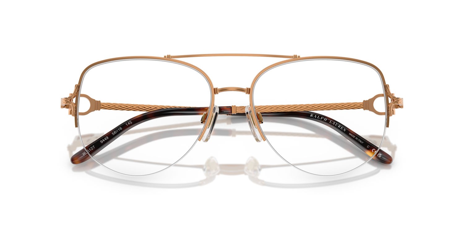 Occhiali da vista Ralph Lauren RL 5127 (9449) colore oro anticato brillante forma aviator lenti lente demo
