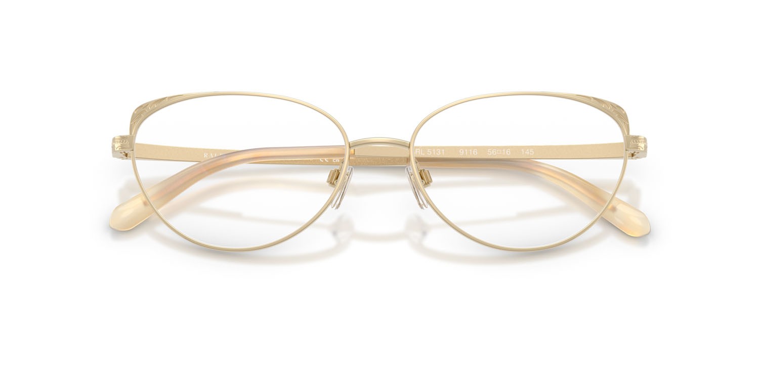 Occhiali da vista Ralph Lauren RL 5131 (9116) colore oro pallido lucido forma cat eye lenti lente demo